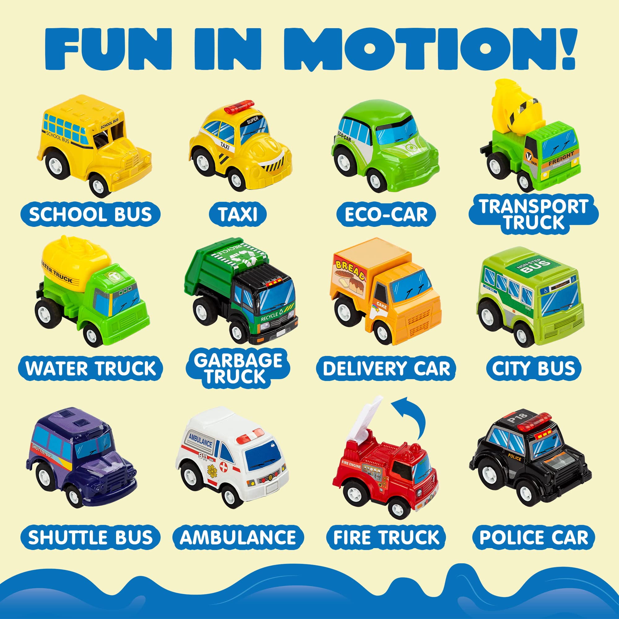 Joyfy City Theme Playmat Rug with 12 Mini Friction-Powered Vehicles (Multicolor, 58.5 in x 31.5 in) mfykd