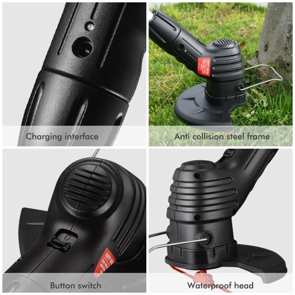 Tzilke Cordless Lawn Trimmer and Grass Edger for Garden Weed Control (Black, 18000 RPM) pspyo