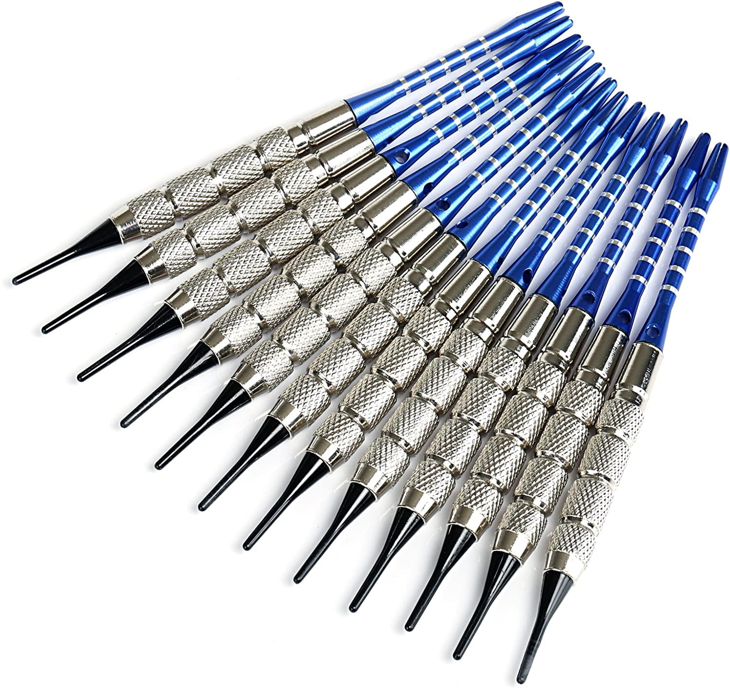 Naler Soft Tip Dart Set for Electronic Dartboards with Replacement Tips and Flights (Black, 12 Pack) oo3i1