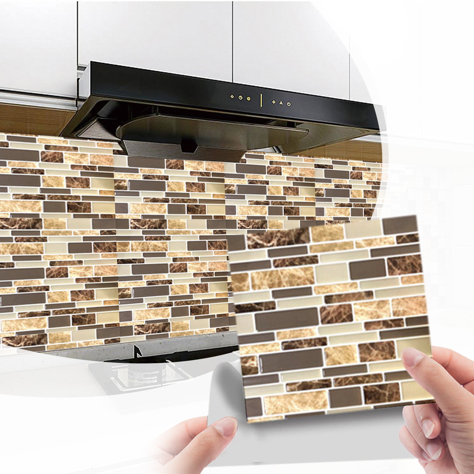 Yeetfub Peel and Stick Subway Wall Tiles for Kitchen and Bathroom (White, 10 Sheets, 4 in x 4 in) 2u7q4