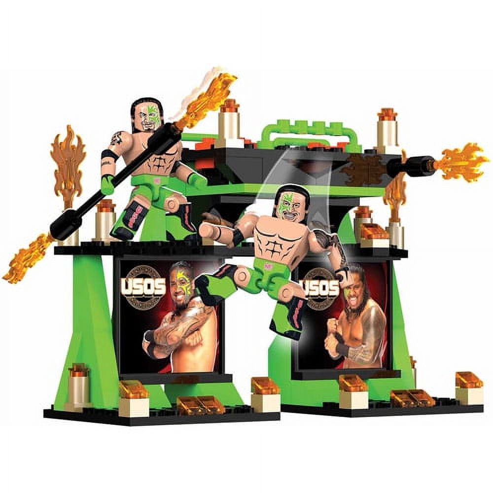 WWE The Usos StackDown Tag Team Building Set (2 Figures, 1 Platform) 72a8n