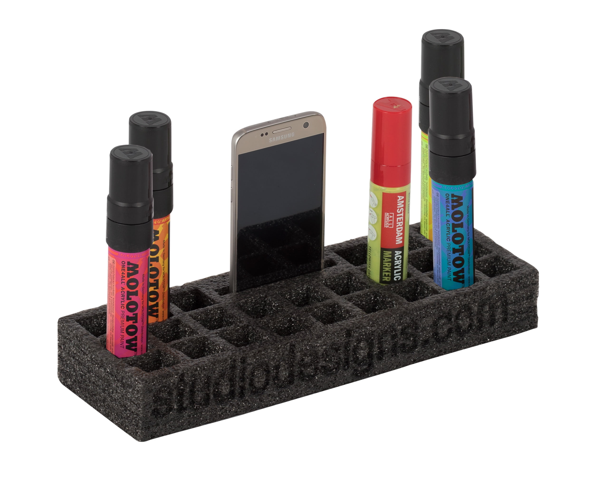 Studio Designs Foam Marker Organizer for Art Supplies, Durable Craft Storage (Dark Gray, 2-Pack) tqoa1