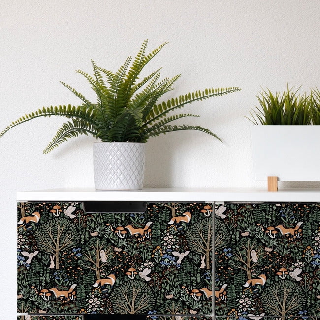 RoomMates Clara Jean Folklore Forest Peel & Stick Wallpaper (Brown, 17 in x 16.5 ft) qyeto