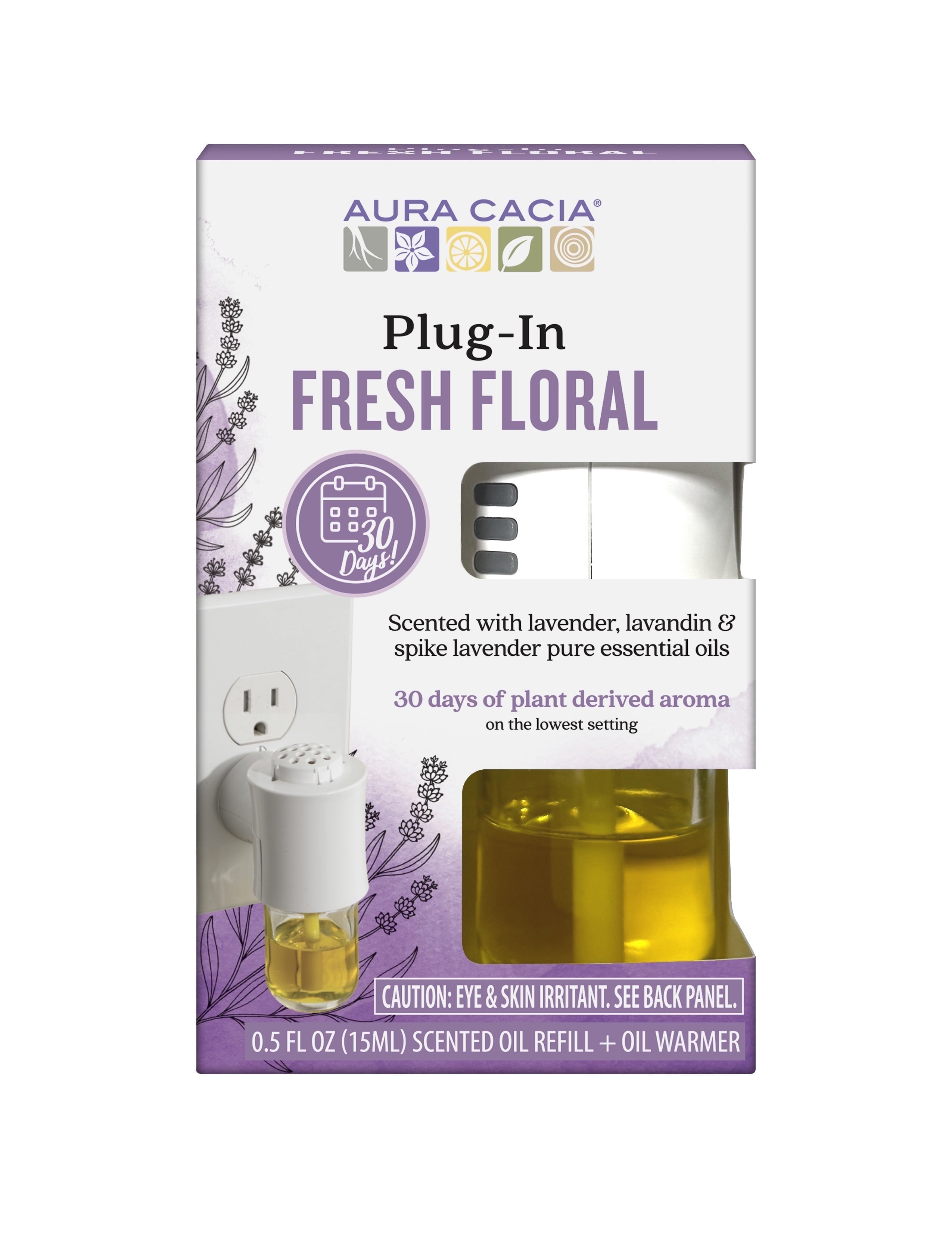 Aura Cacia Fresh Floral Plug-In Oil Warmer and Refill (1 Unit) qb2u5
