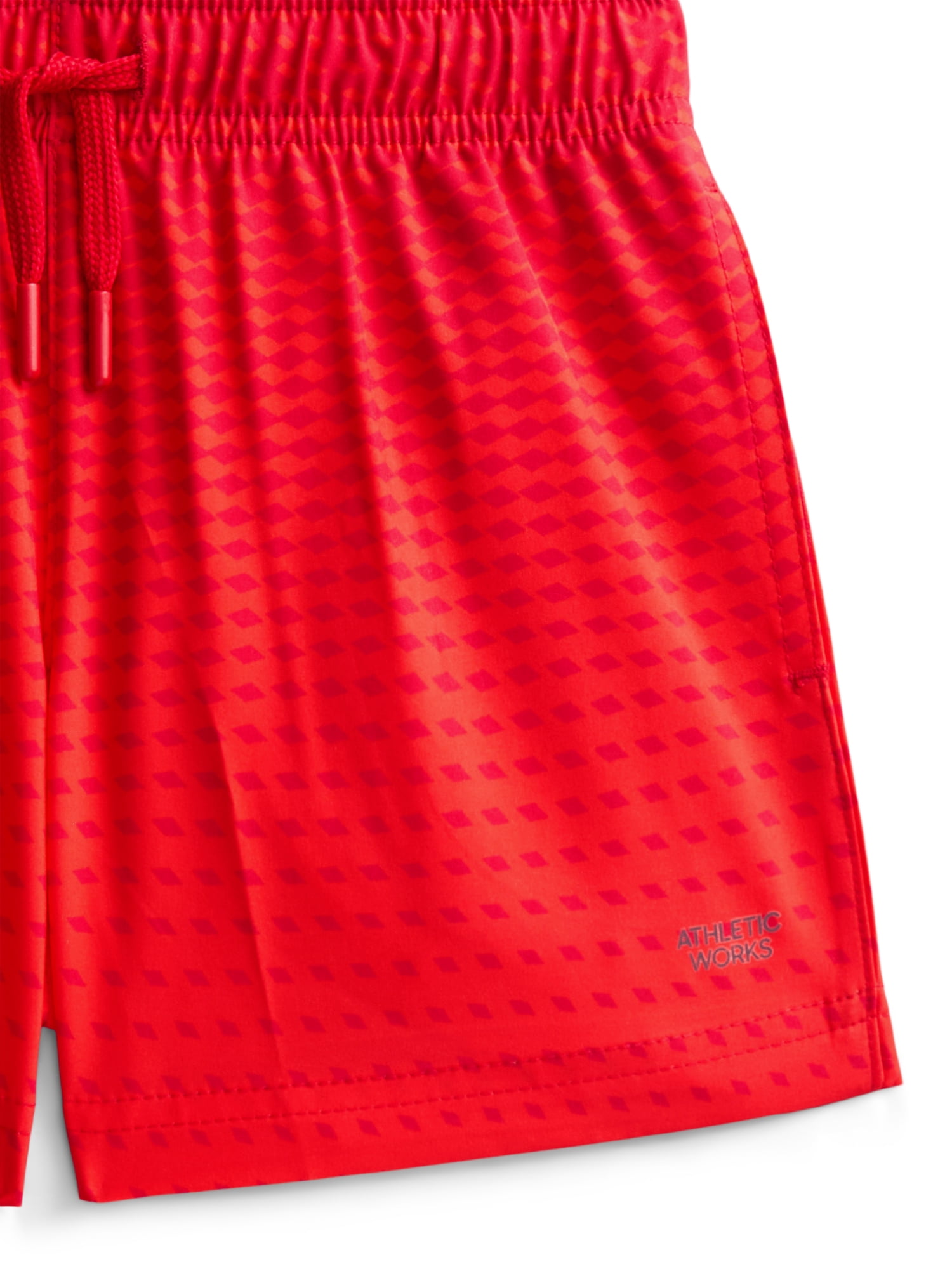 Athletic Works Boys Soccer Shorts, Lightweight Quick-Dry Athletic Apparel (Red, XS) 4muqf