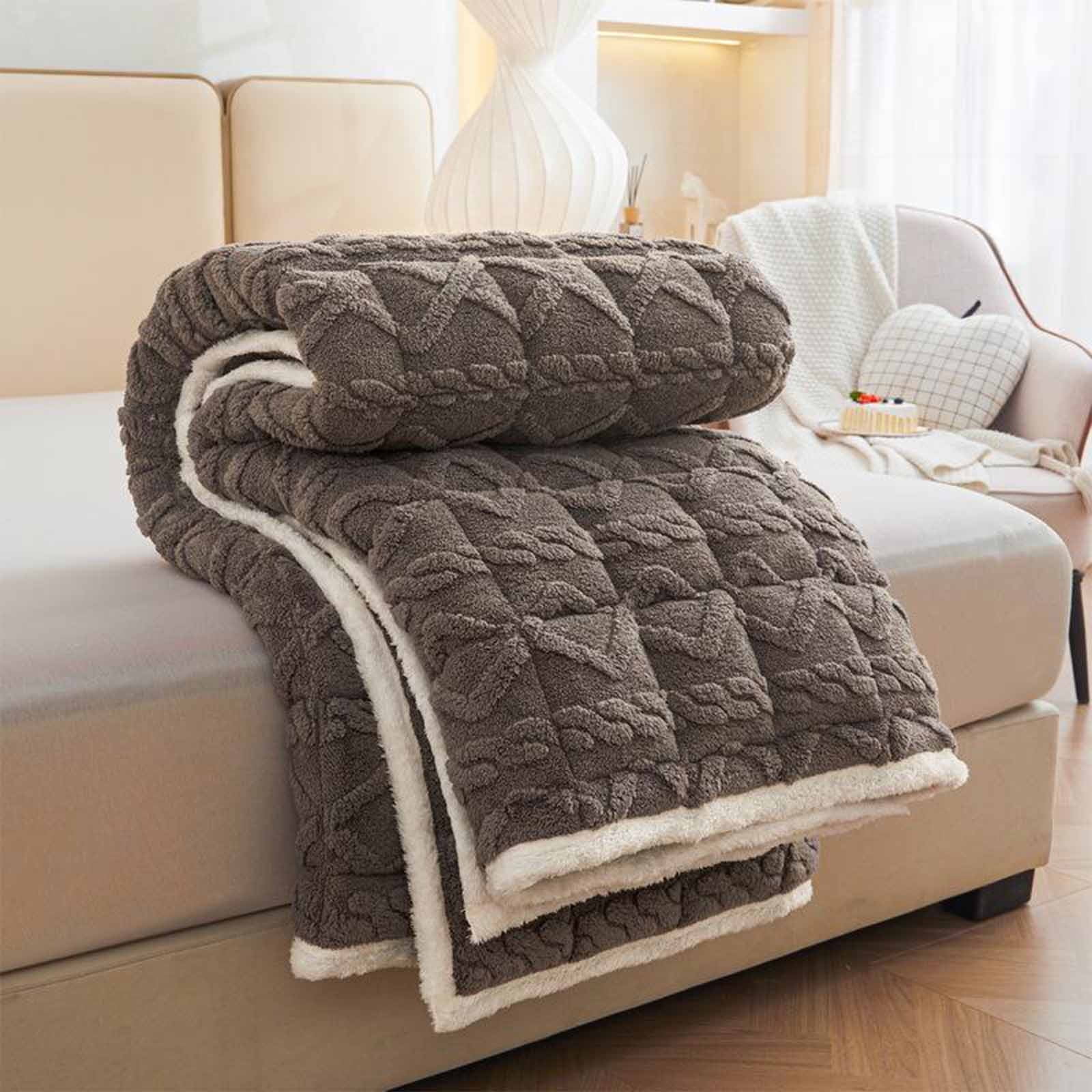 Infidev Winter Warm Tatami Mattress Topper, Breathable Cotton Padded Floor Mat for Dormitory (Grey, 70.8x78.7 in) k9rg4