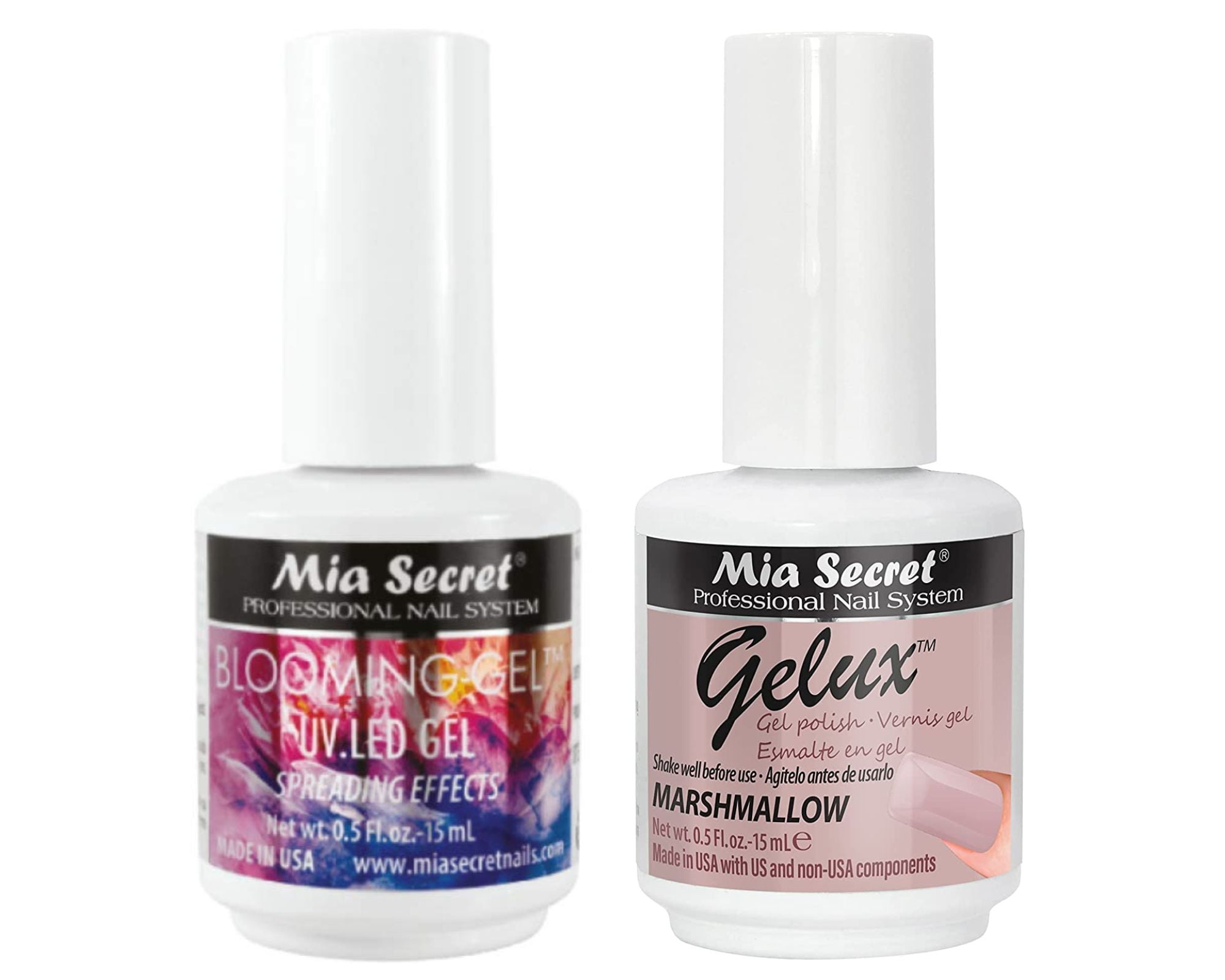 Mia Secret Blooming Gel and Gelux Gel Polish Set (Marshmallow, 0.51 fl oz) ssex4