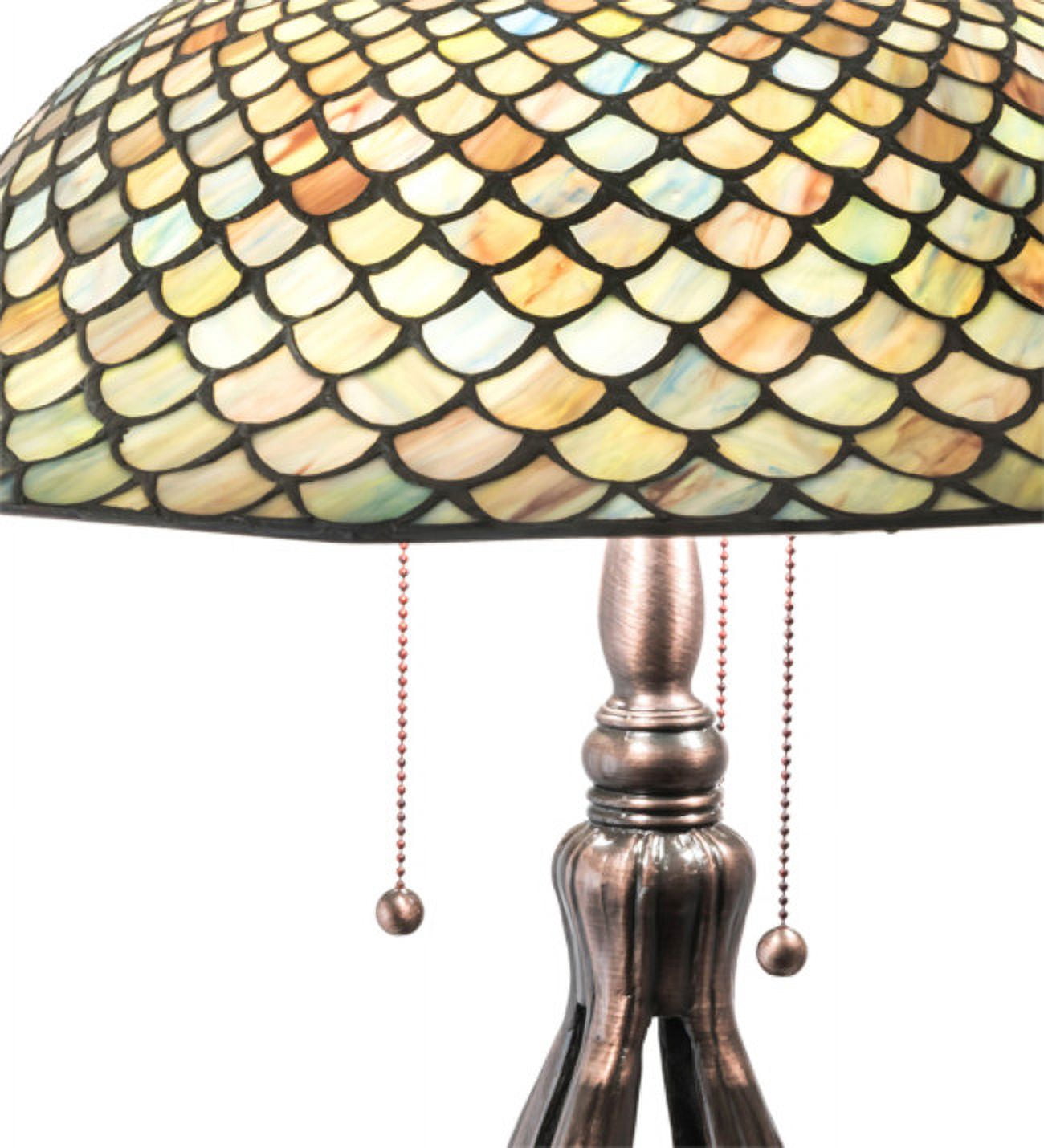 Meyda Fishscale Table Lamp Decorative Lighting (Amber, 30 in) qdt1d