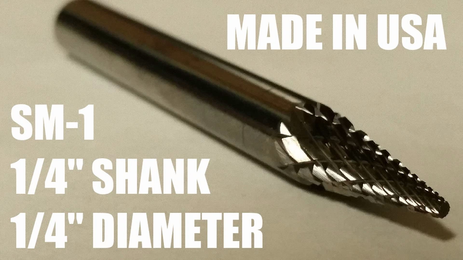 KLYNE Sm1D Pointed Cone Carbide Burr Die Grinder Bit (1/4 in) 3ghag