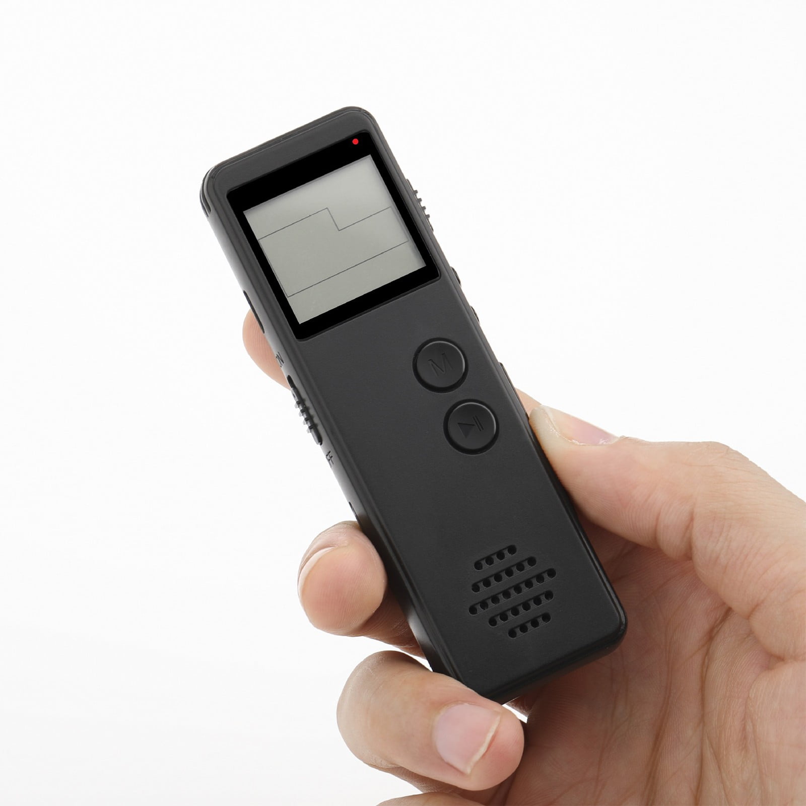 Blasgw Mini Digital Voice Recorder with MP3 Player, One-Touch Recording, Retro Style (Black, 3.8 in) mw35w