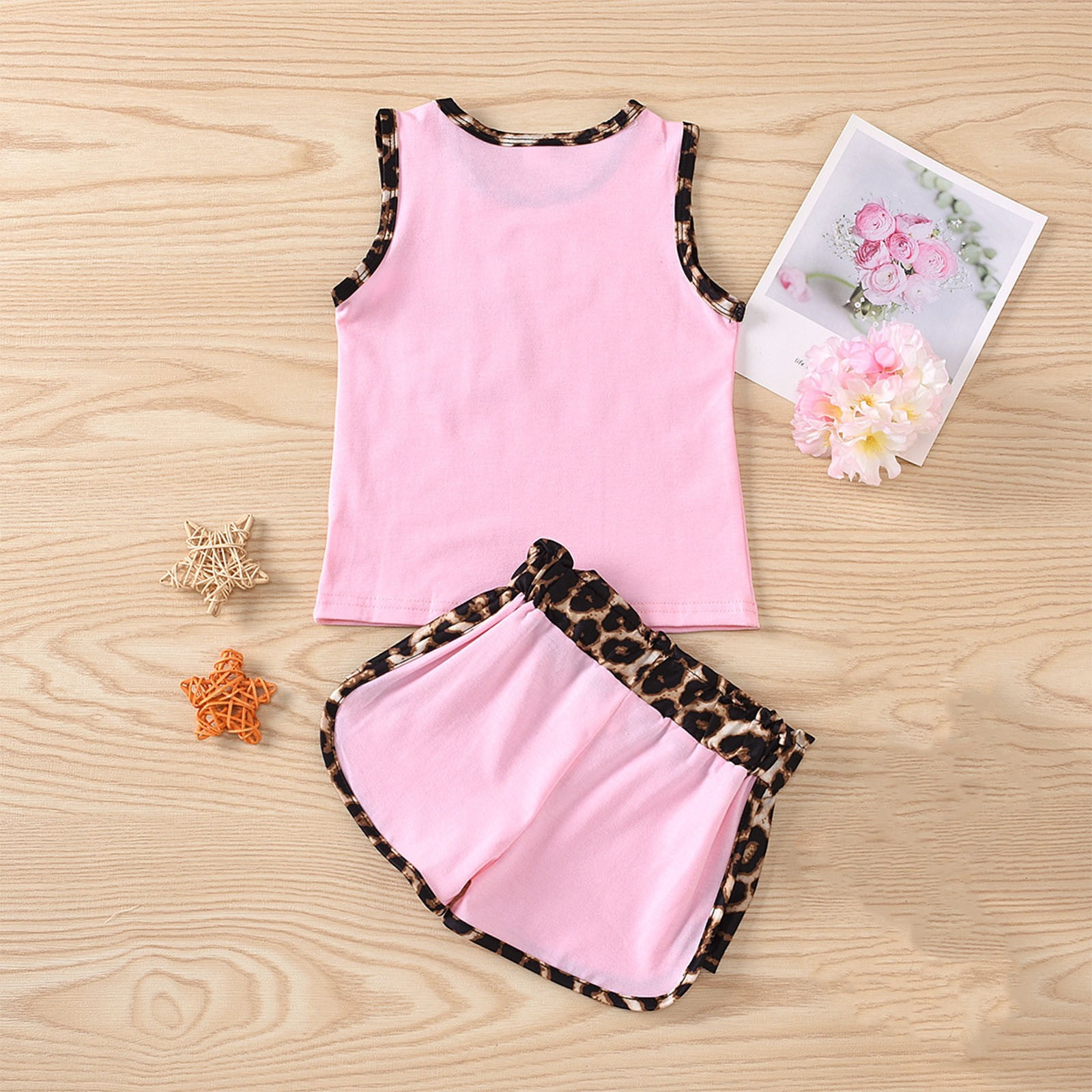 Godom Girls Summer Graphic Tee and Shorts 2-Piece Outfit Set (Pink, Size 8) kezva