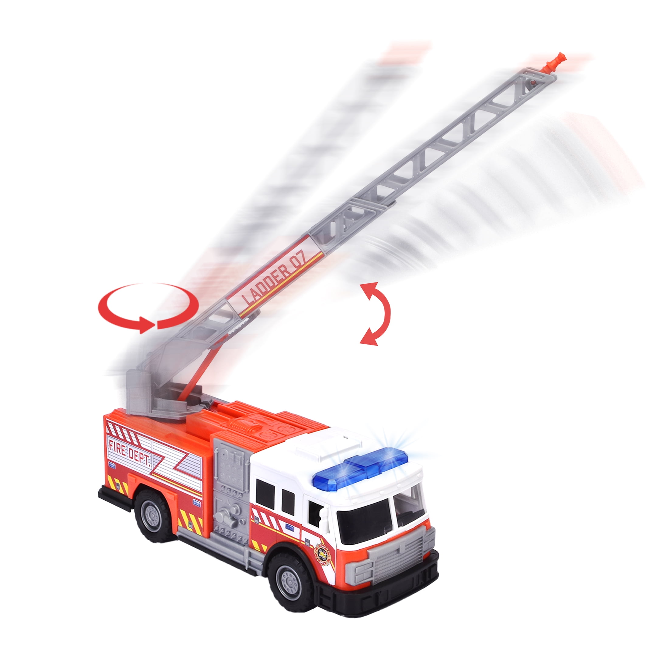 Adventure Force Fire Truck Toy with Lights and Sounds (13.59 in x 4.86 in x 11.81 in) nx4bh