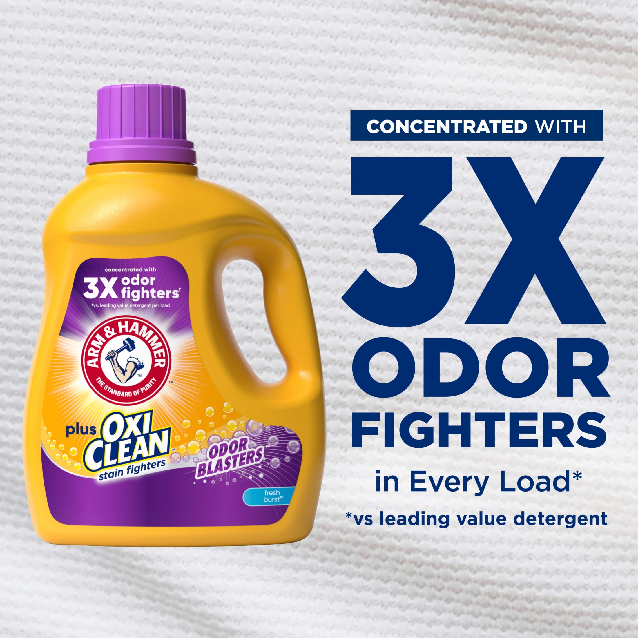 ARM & HAMMER Plus OxiClean Odor Blasters Liquid Laundry Detergent, Fresh Burst (96.2 fl oz) rvowv