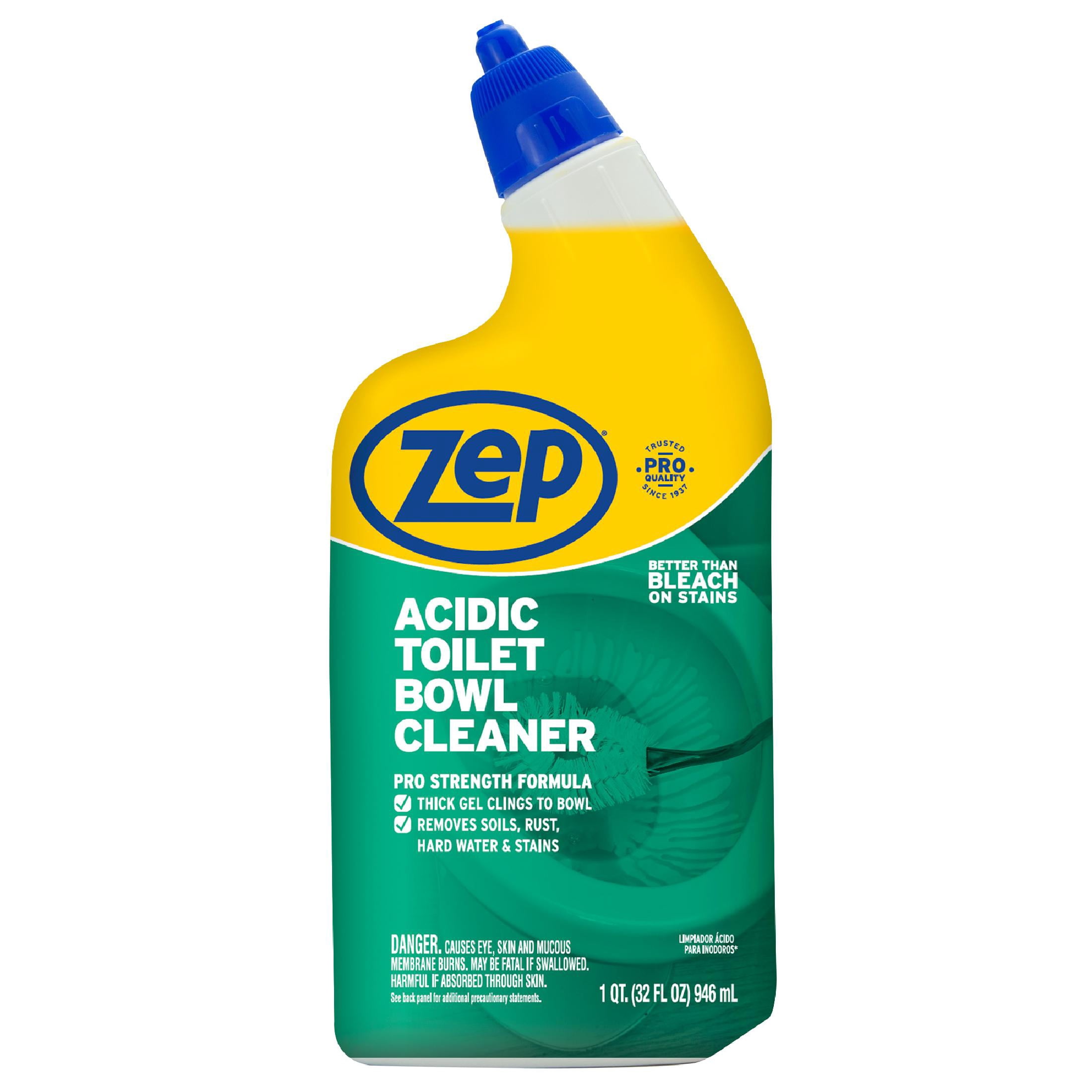 Zep Pro Strength Acidic Toilet Bowl Cleaner, Deep Cleaning Gel for Hard Water and Rust (Green, 32 fl oz) tjt5b