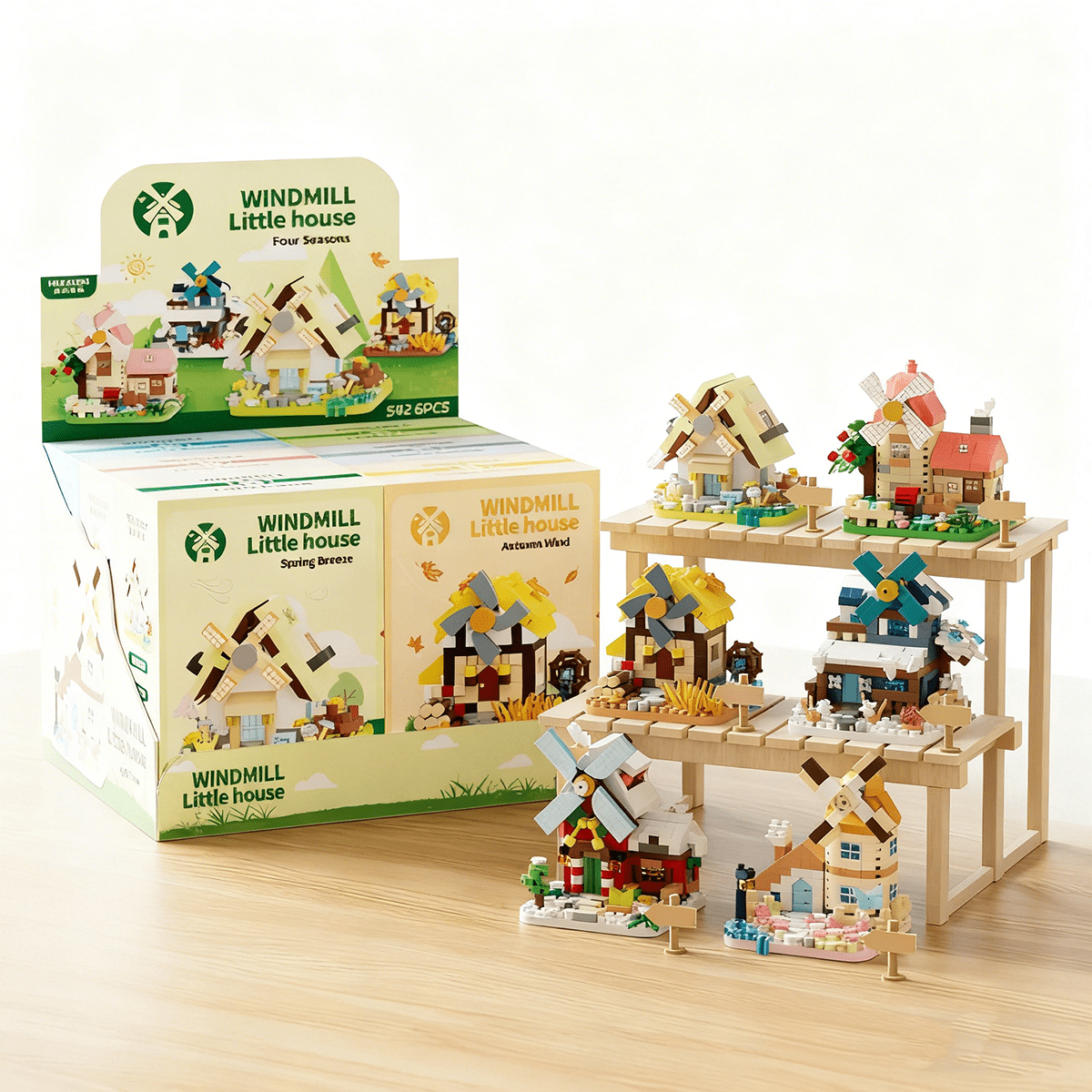 CONUSEA Windmill House Building Blocks Set (1802 Pieces, Micro Construction Model) 6qo5c