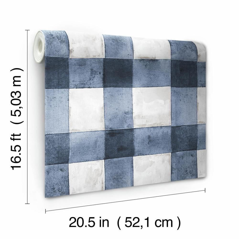 RoomMates Buffalo Plaid Peel and Stick Wallpaper (Black, 20.5 in x 16.5 ft) nvld4