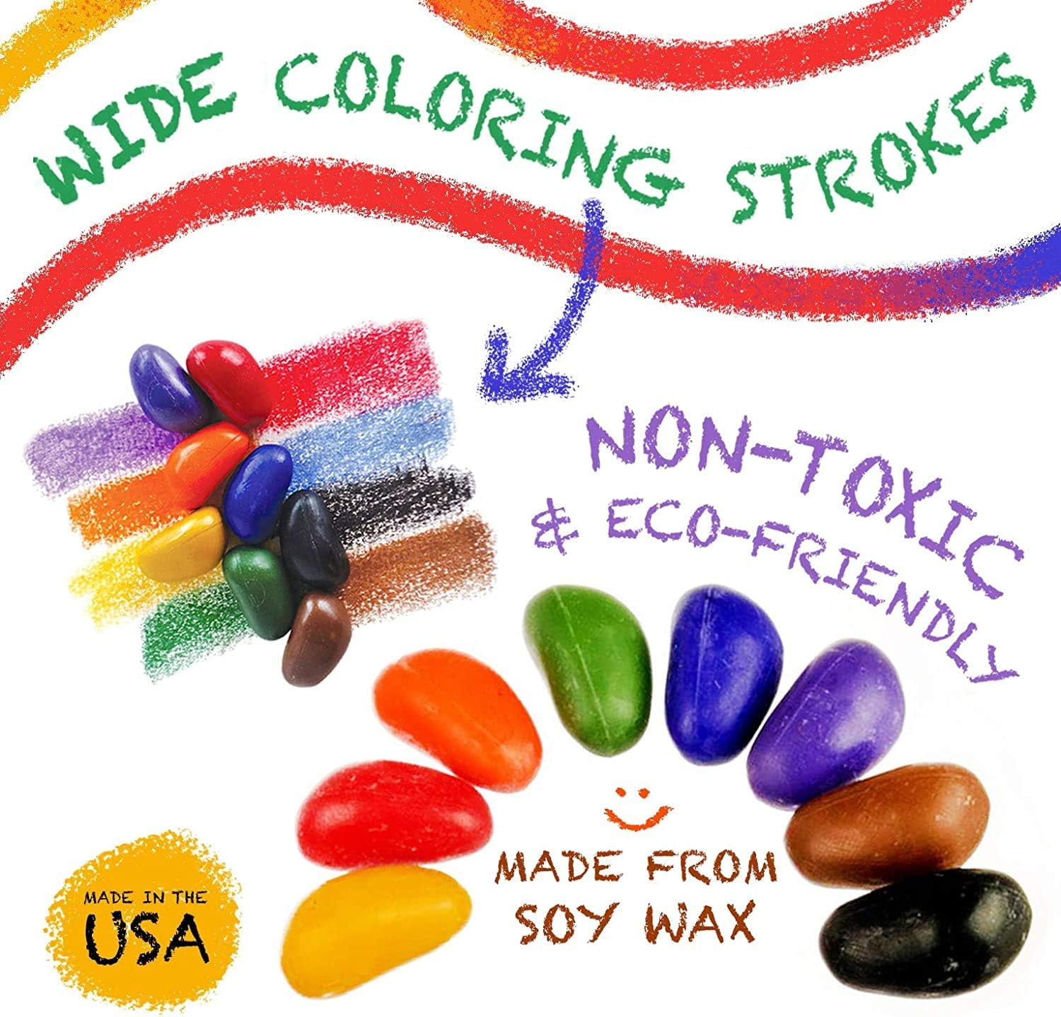 Crayon Rocks Natural Soy Wax Crayons (Multicolor, 8 Count) ktxxo