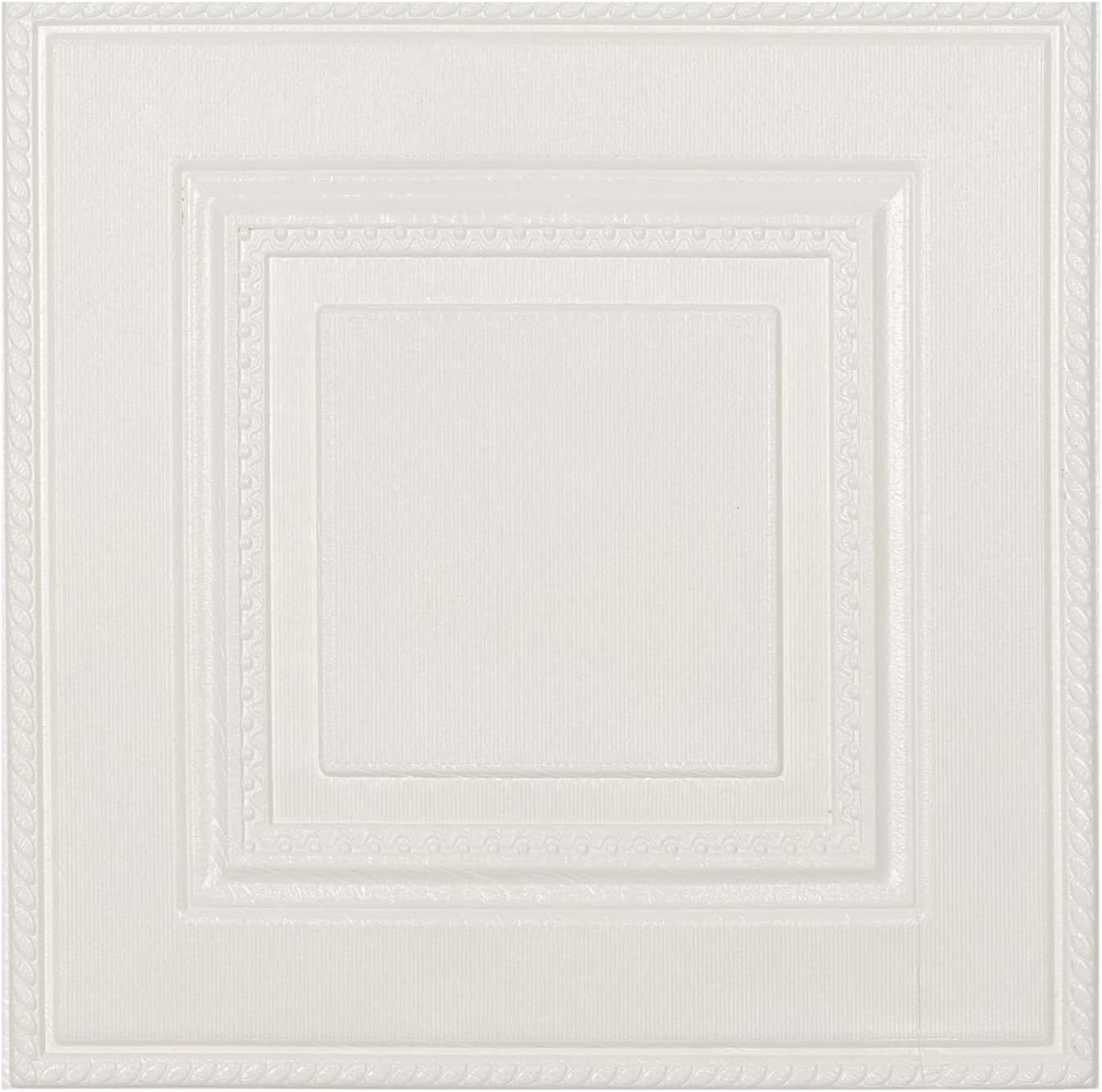 Abyssaly Peel and Stick Ceiling Tile 3D Wall Panels for Home Decor (White, 16 Pcs, 21 sq.ft.) 4hb7h