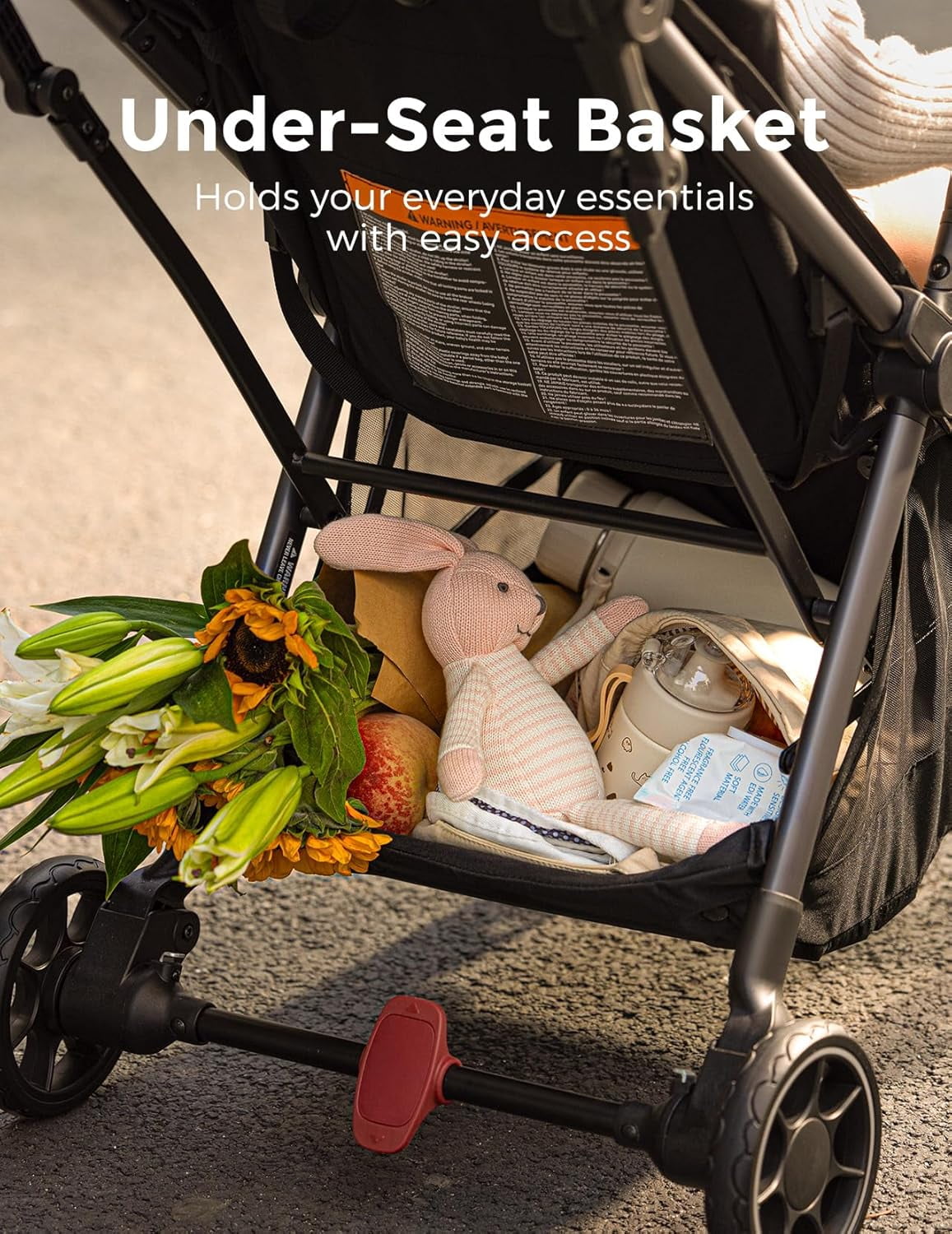 Momcozy ClickGo Lightweight Travel Stroller, Compact One-Click Fold Stroller with UPF50+ Canopy (Black, 50 lb) 1boej