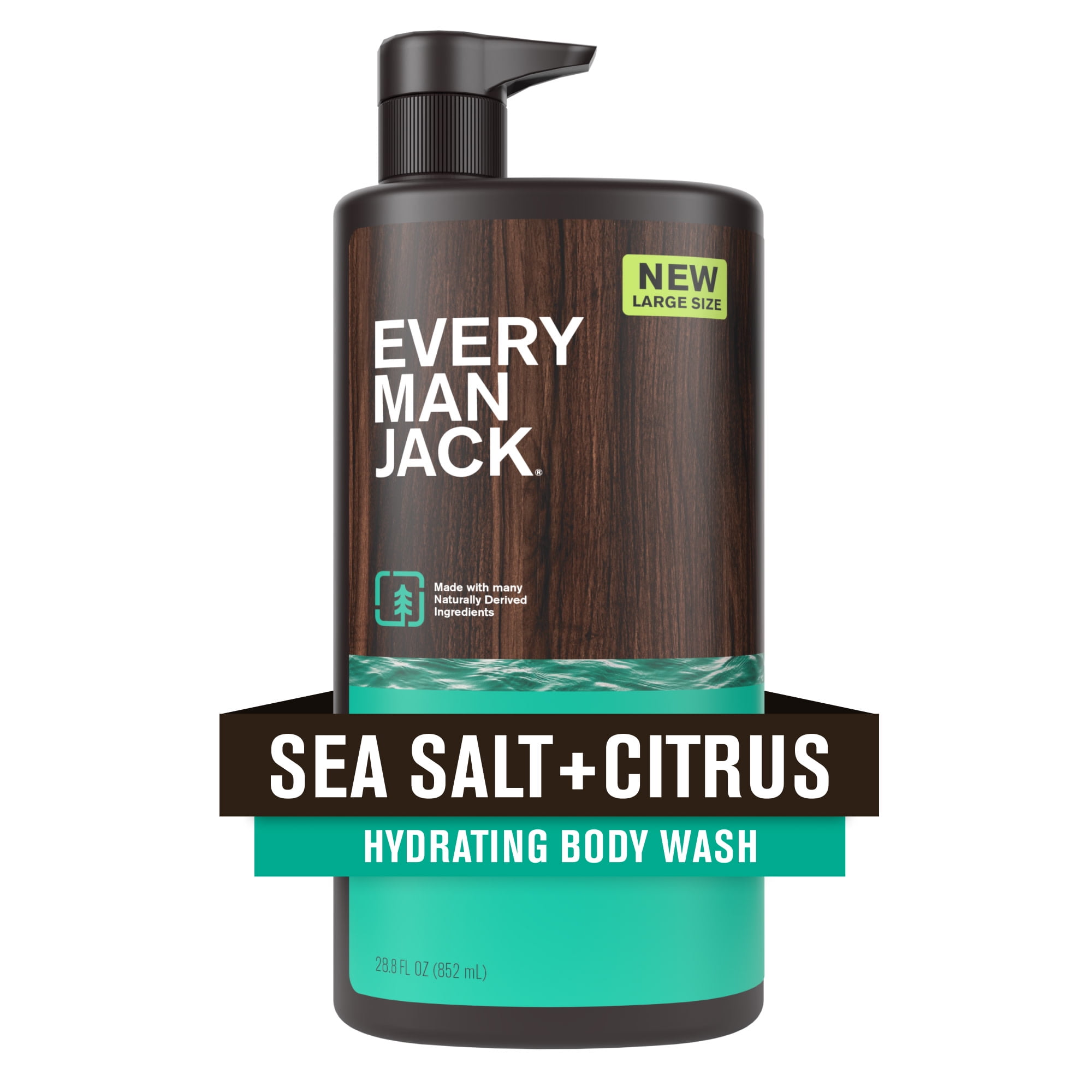 Every Man Jack Sea Salt + Citrus Body Wash, Deep Cleansing & Hydrating Formula (28.8 fl oz) ztkcy