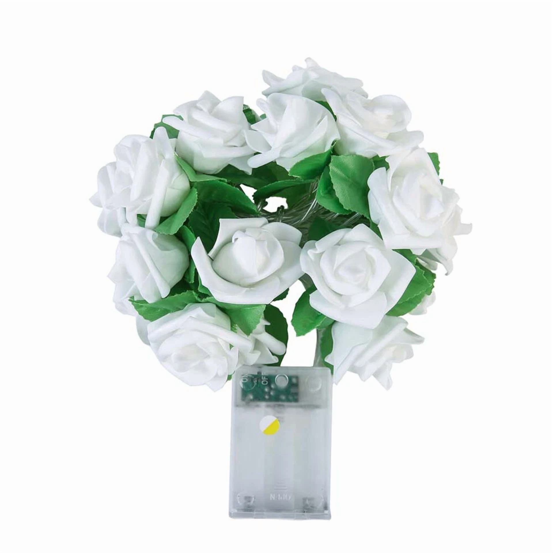 PURELY 20 LED Rose Flower String Lights Decorative Fairy Lighting for Wedding Party and Garden (Warm White, 7 ft) dlo4g