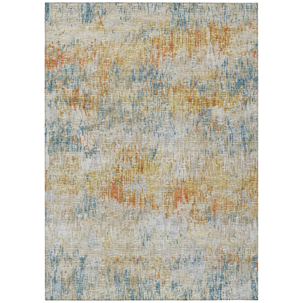 Addison Rugs Accord Modern Brushstrokes Indoor Outdoor Washable Area Rug (Gold, 3 ft x 5 ft) n4djv