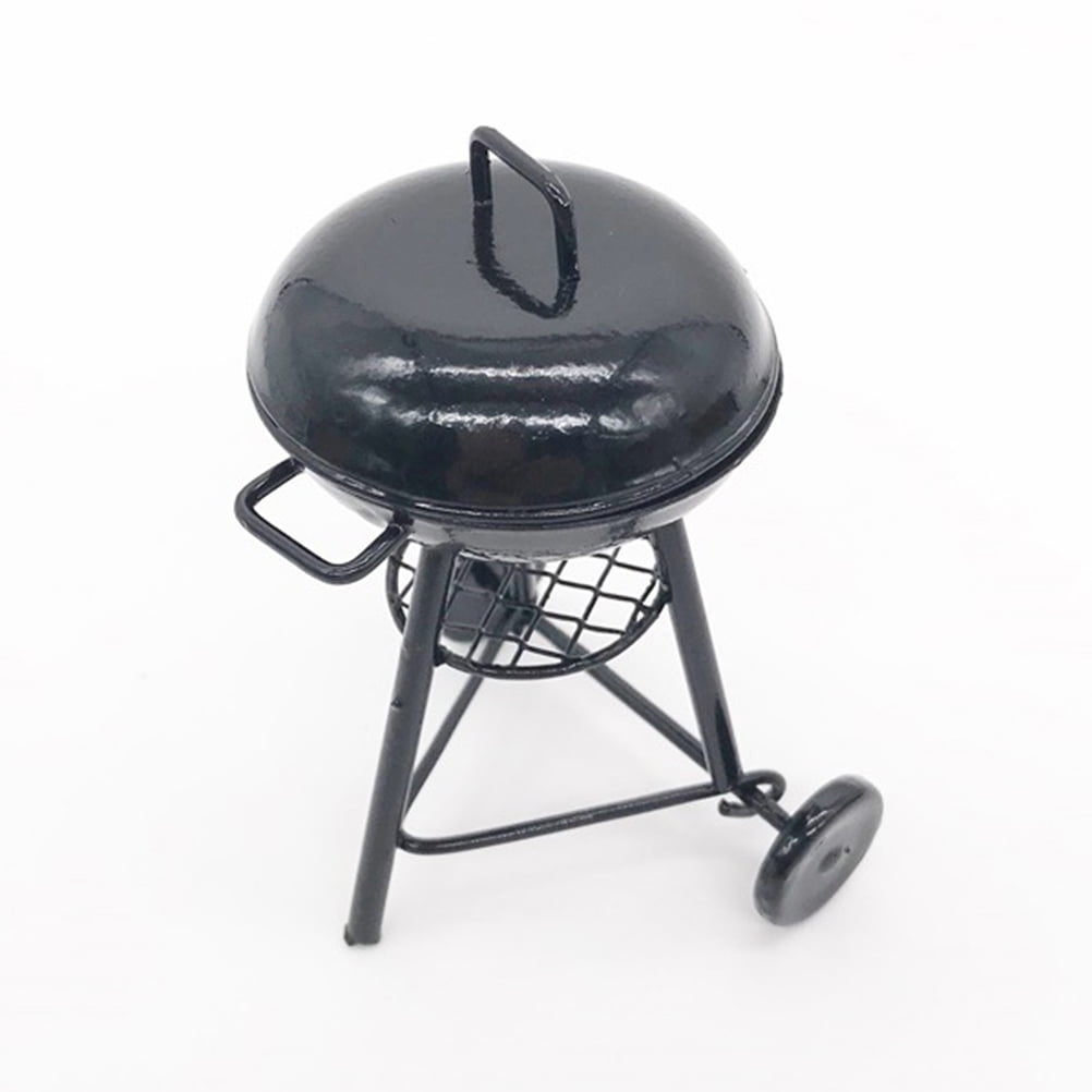 GOOHOCHY Miniature Iron BBQ Grill Decorative Dollhouse Accessory (Black, 1 Pack) eijyg