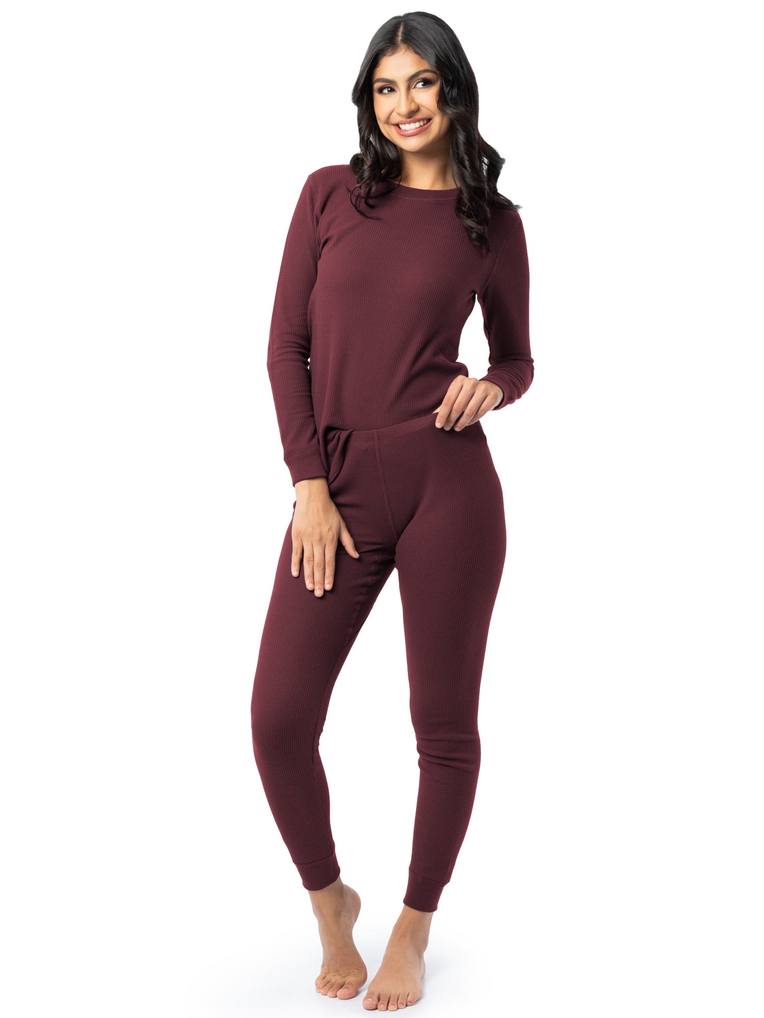 Fruit of the Loom Women's Recycled Waffle Thermal Bottoms (White, 2-Pack) lw1o3