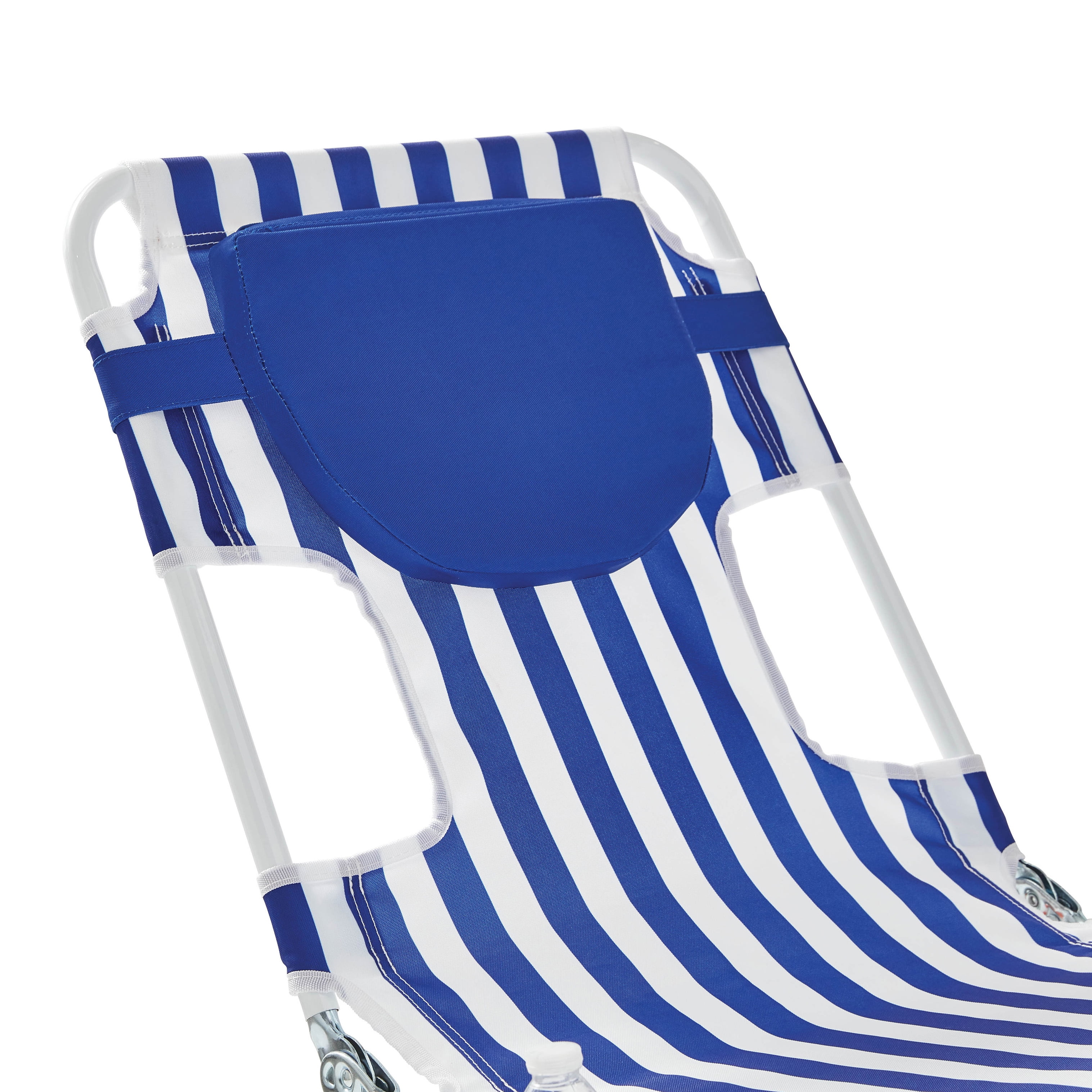 Mainstays Folding Backpack Beach Lounger with Face-Down Design (Blue & White Stripe, 72 in x 22 in) ekohd - Image 12