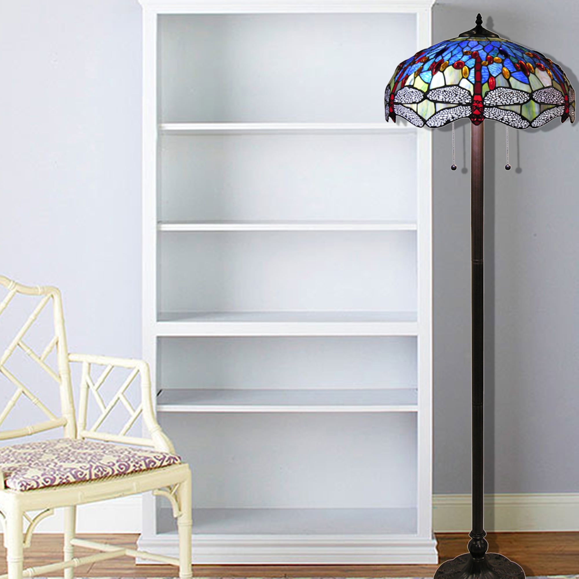 Warehouse of Tiffany Azul Dragonfly Floor Lamp (Bronze, 61 in) 4blzp