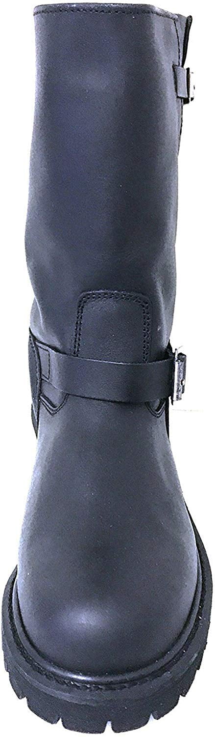 ClimaTex Men's Engineer Motorcycle Boots Heavy-Duty Leather Biker Footwear (Black, 12 in) 6fw3y