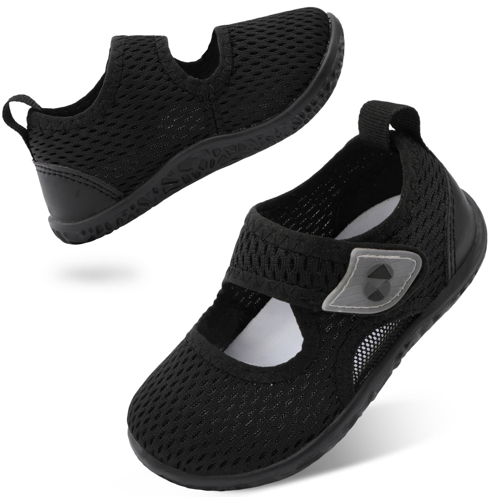 Barerun Toddler Water Shoes Lightweight Breathable Quick-Dry Sandals (Black, Toddler Size 6) c4zmj