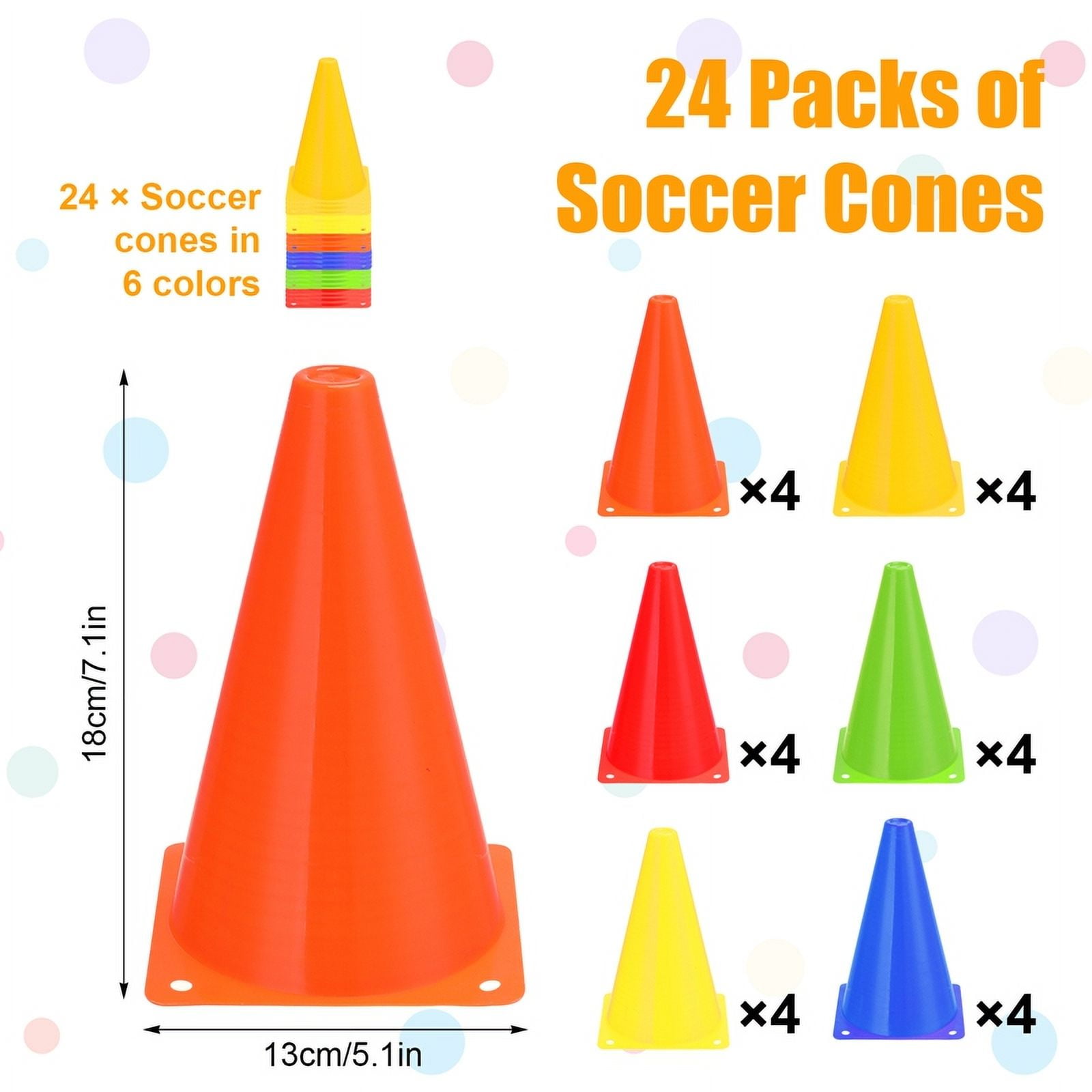 Hengguang 34-Piece Sports Training Cone Set, Durable Plastic Soccer and Football Field Markers (Blue, 34 Pack) i9itm
