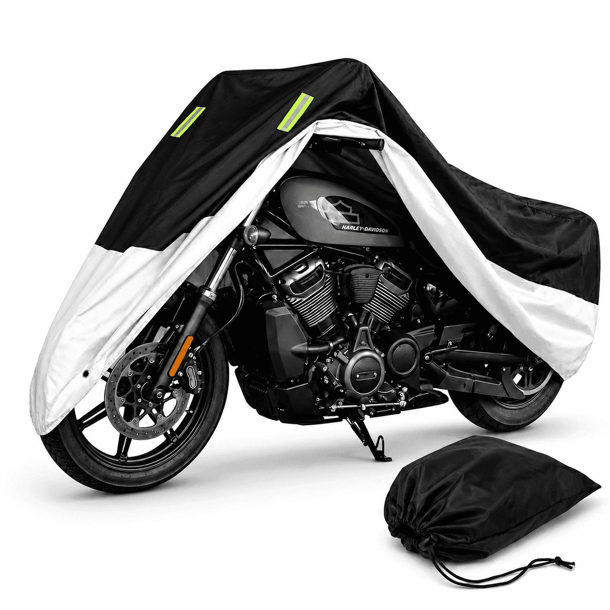 Vunjar Motorcycle Cover, Waterproof All-Season Outdoor Protection with Lock-Holes (Silver, 96 in) gw610
