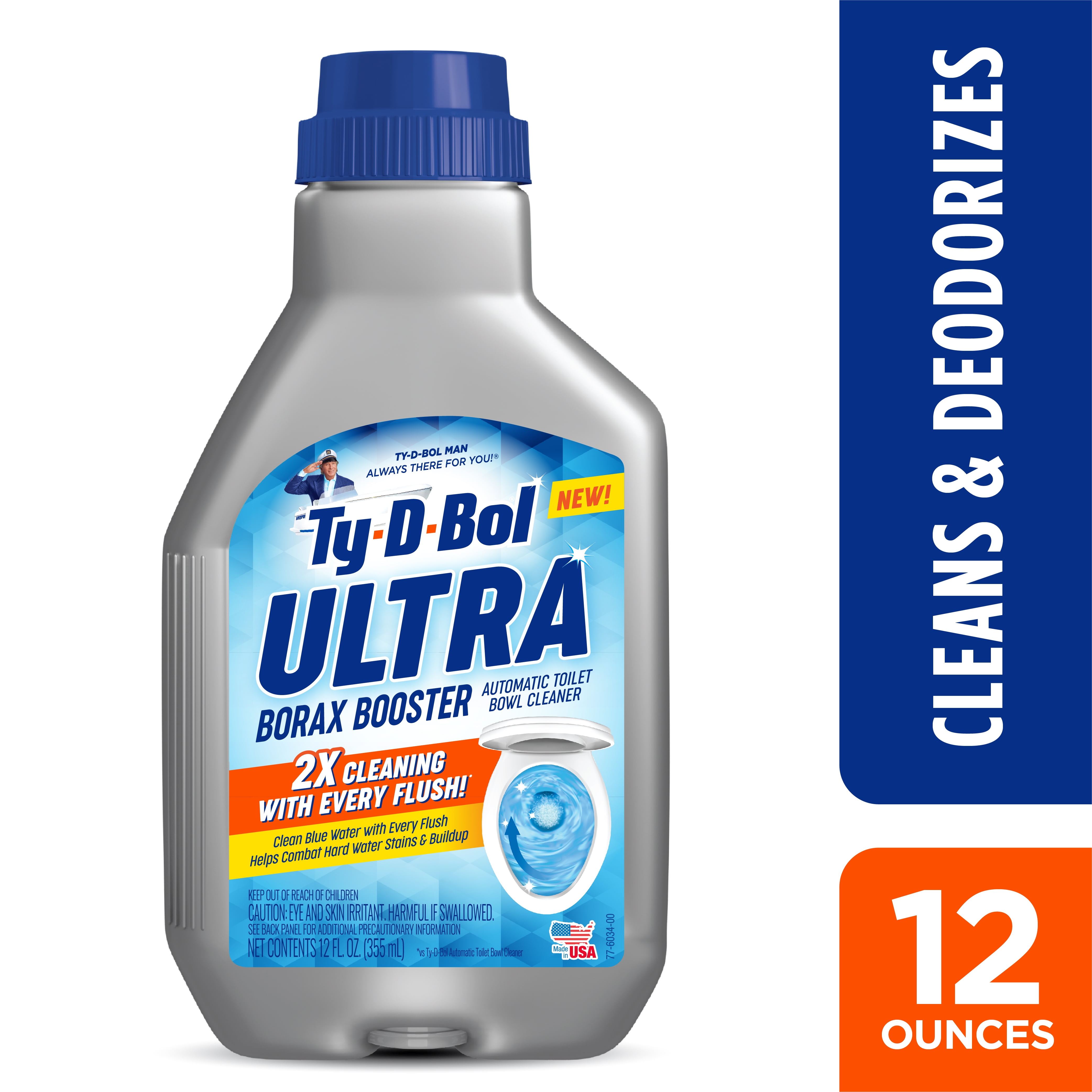 Ty-D-Bol Ultra Borax Booster Toilet Tank and Bowl Cleaner (Blue, 12 fl oz) 7gtin