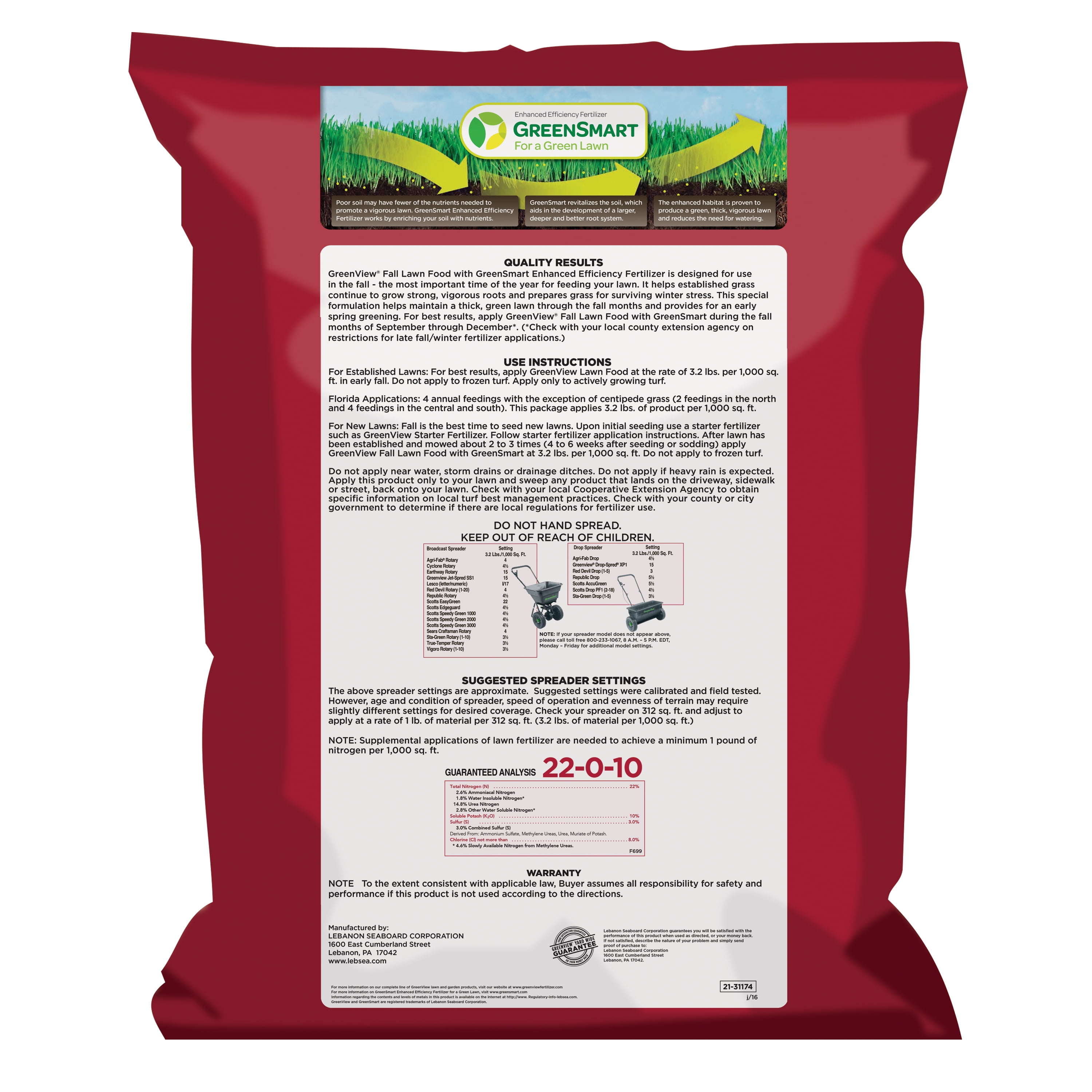 GreenView Fall Lawn Food with GreenSmart Fertilizer (16 lb) wede5