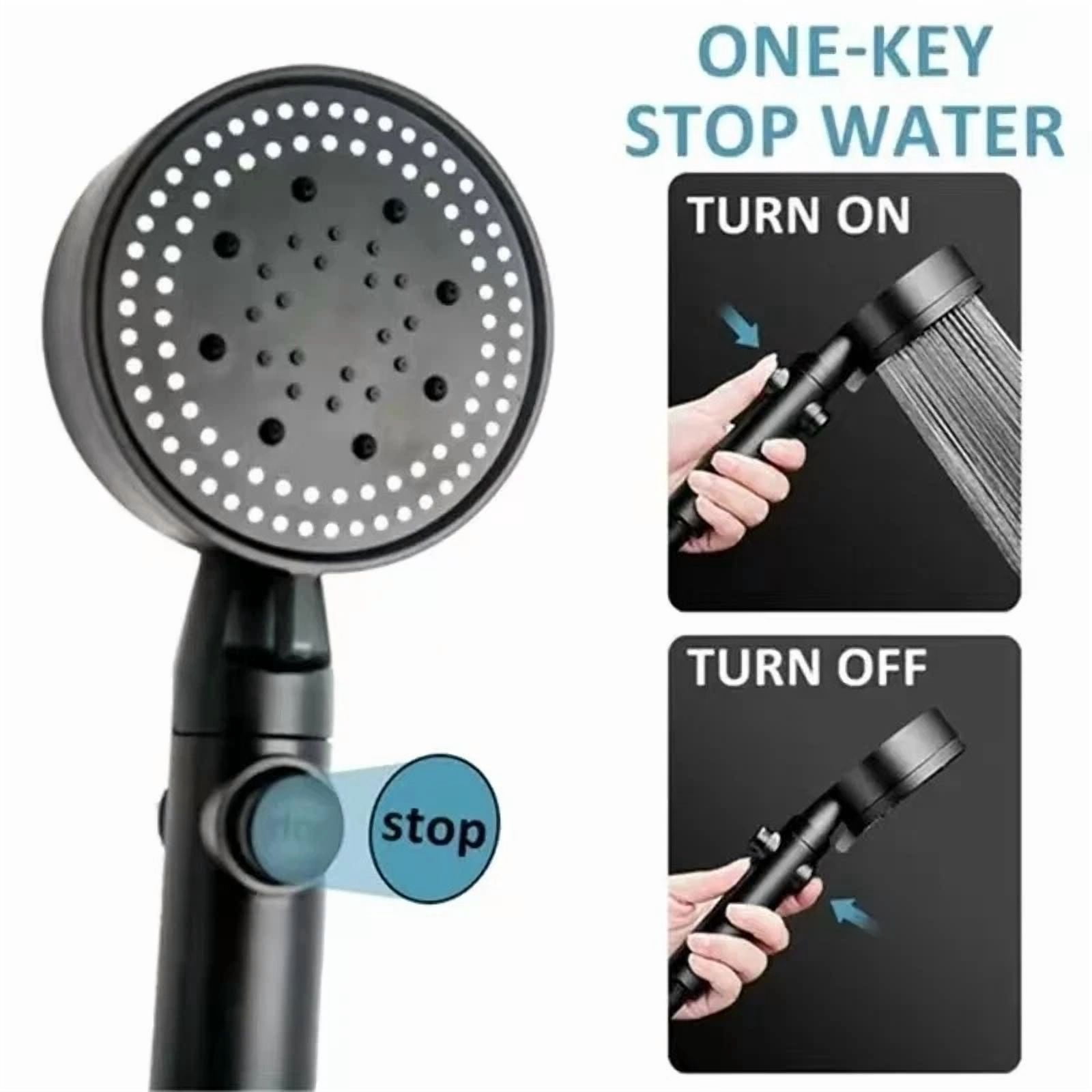 FLINT High-Pressure Shower Head, Multi-Functional Handheld Sprayer with 5 Spray Modes (Chrome, 4 in) 1n2to