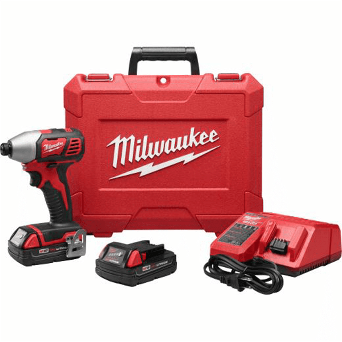 Milwaukee M18 Cordless Impact Driver Kit, High-Torque Performance, Compact Design (Black, 1.5 Ah) nep1k