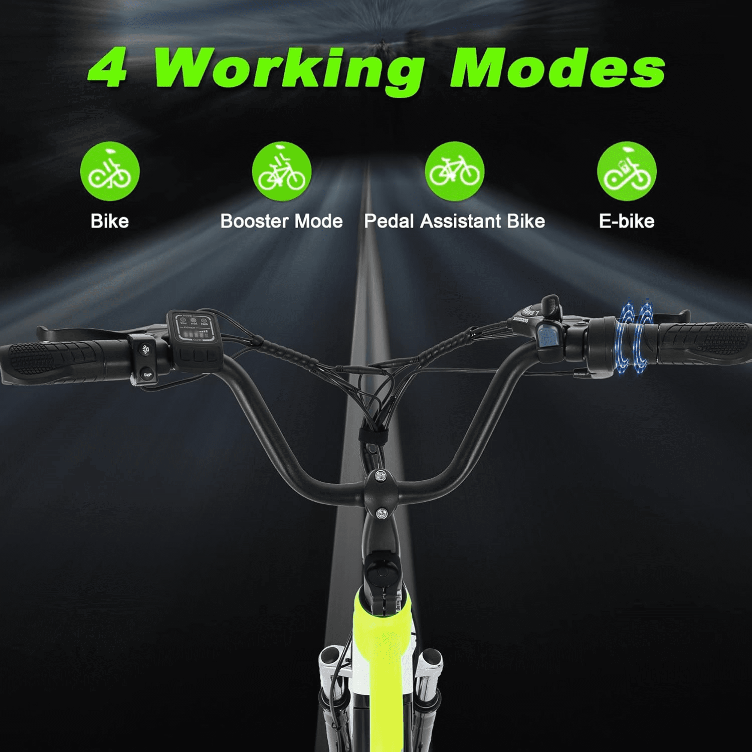 INTHEAIR Electric Commuter Bike, 500W Motor, 20 MPH Speed, UL2849 Certified (White, 26 in) 6kdr1