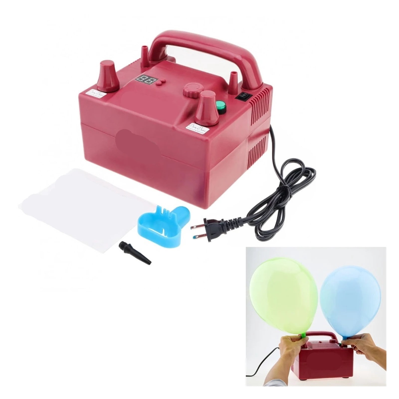 Momo Electric Balloon Pump with Dual Nozzles and Precision Timer (1 Unit) s3lbk
