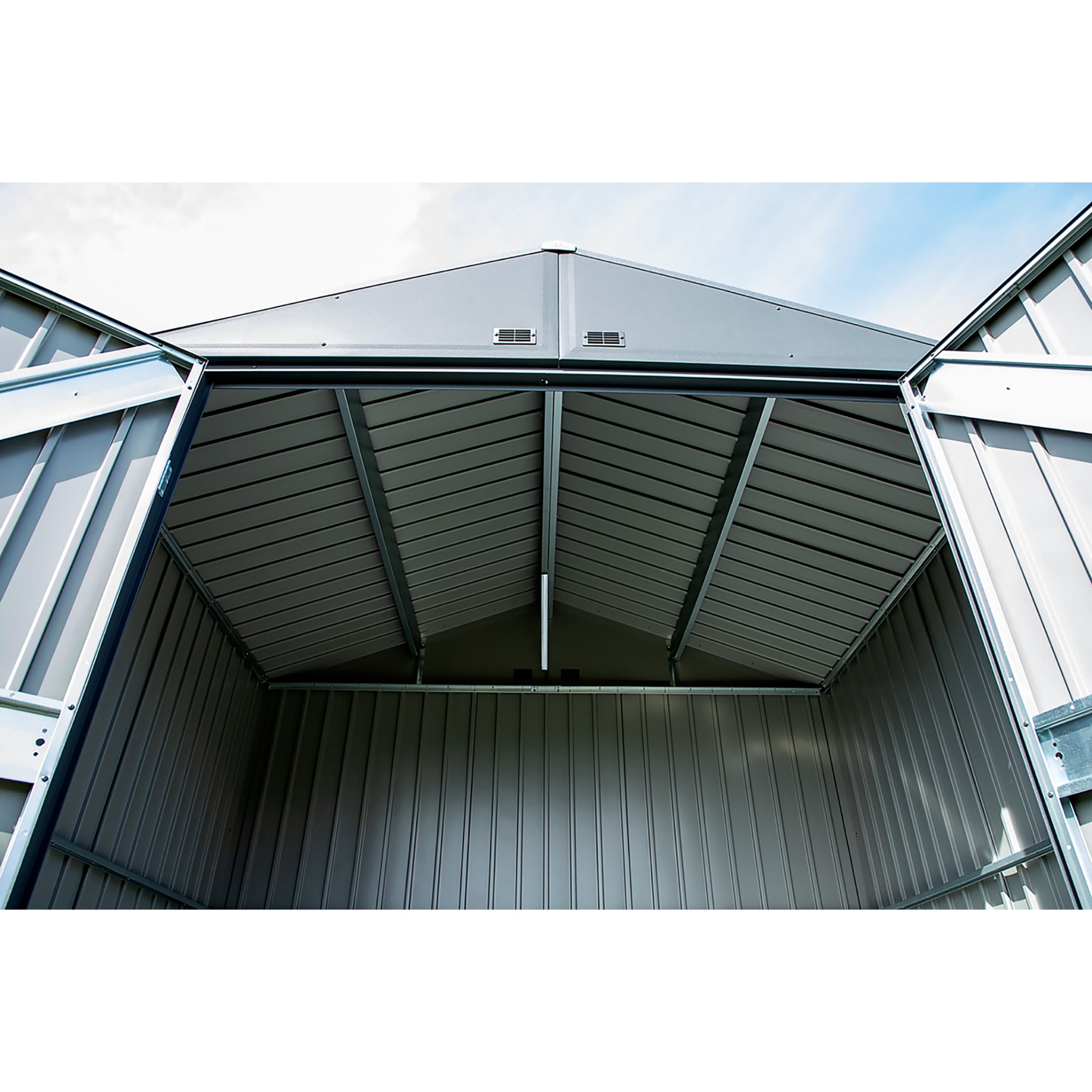 Arrow Elite Steel Storage Shed (Anthracite, 14 ft x 16 ft x 8 ft) m5tf6