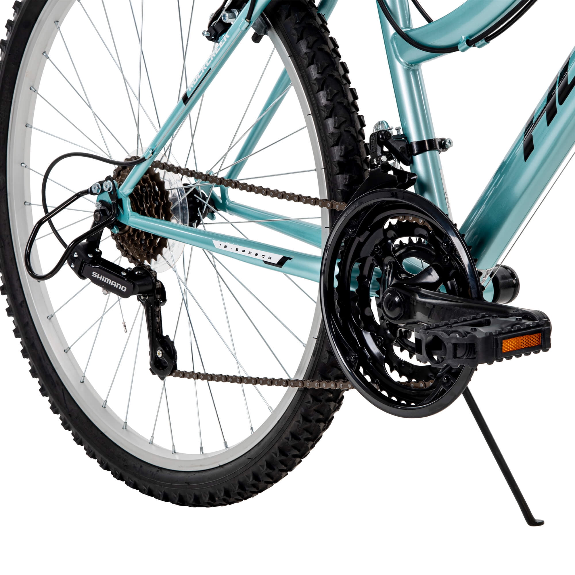 Huffy Rock Creek Mountain Bike, 18-Speed Performance, Front Suspension, Teal (26 in) jl57i