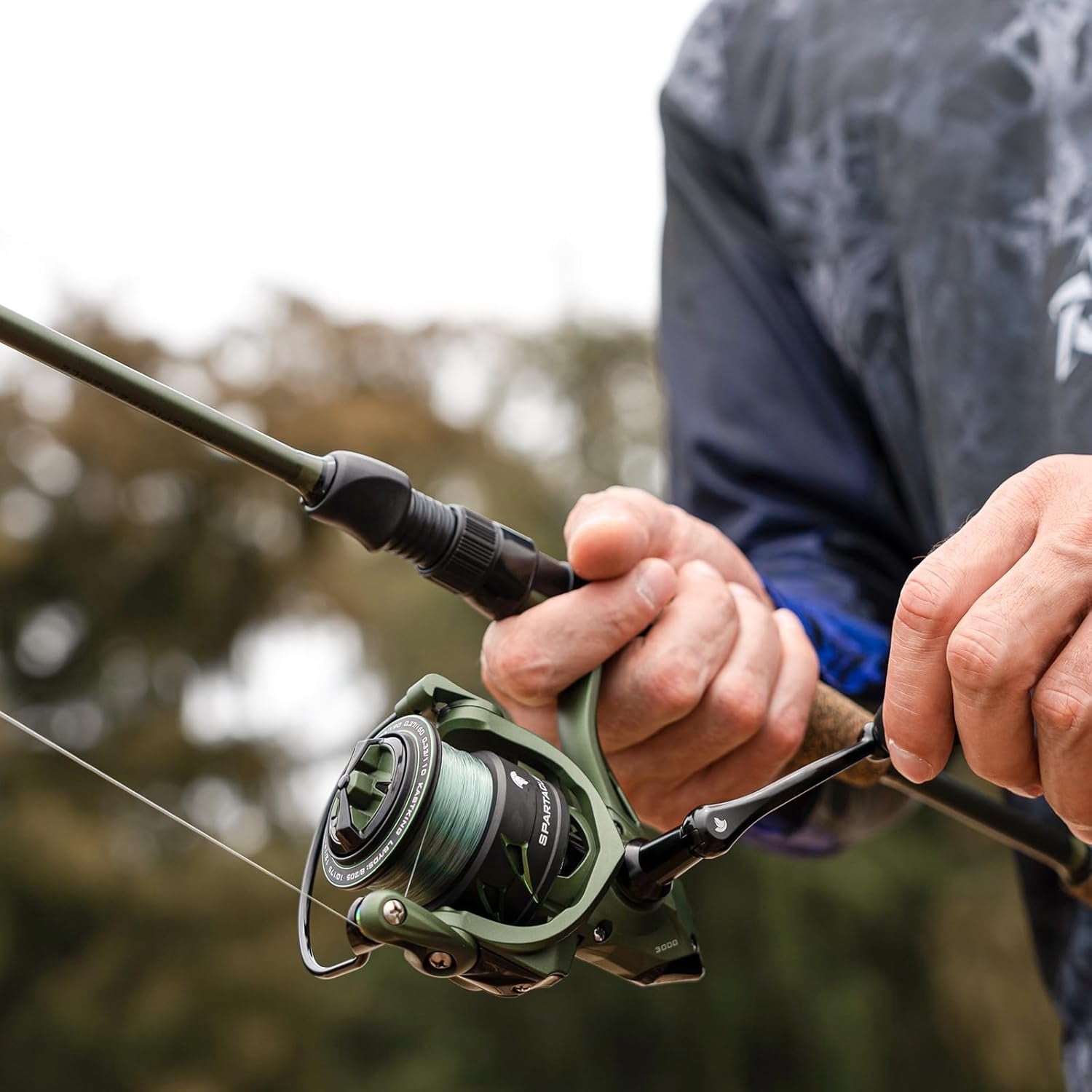 KastKing Spartacus II Spinning Fishing Rod and Reel Combo (Blue, 6 ft 8 in) 5heay