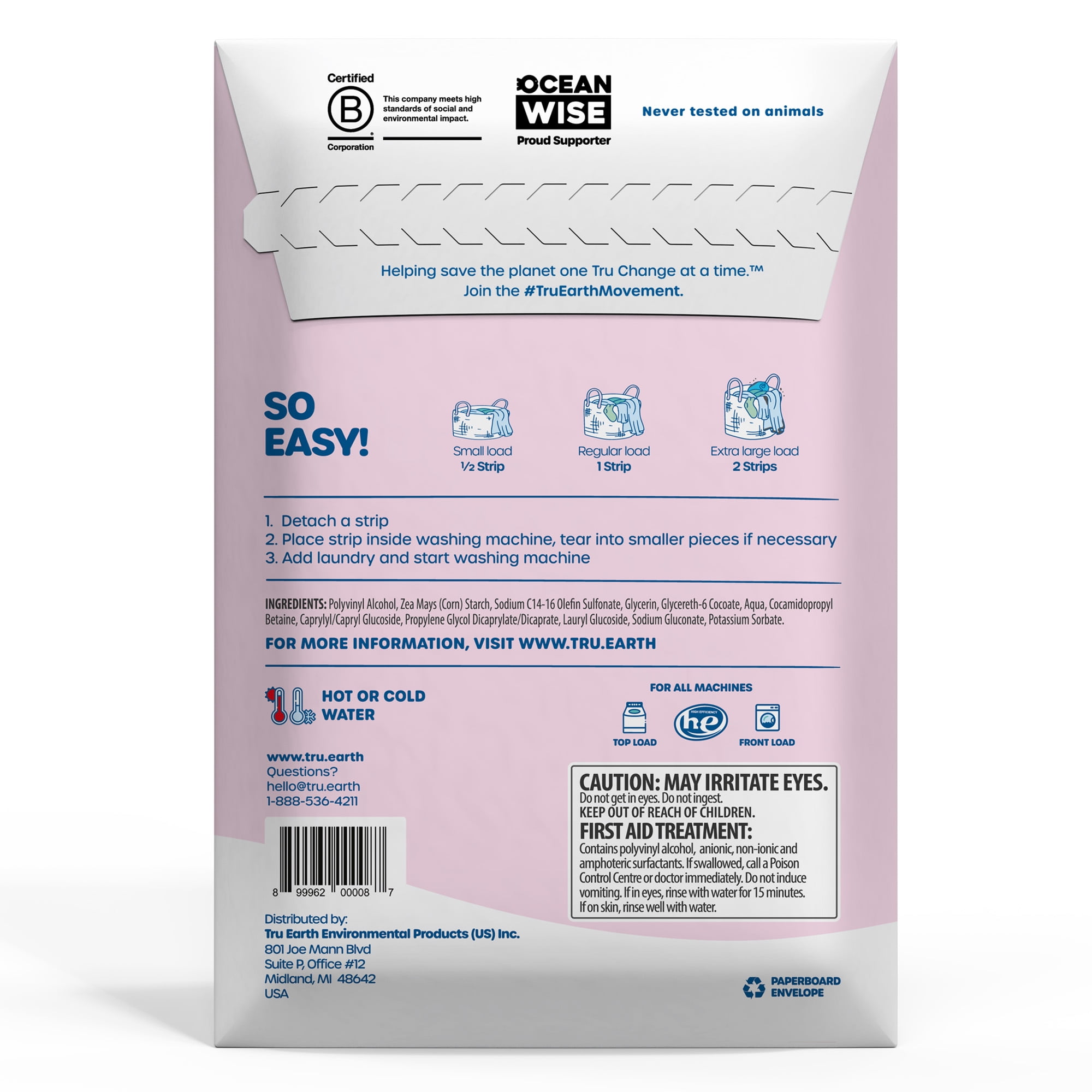 Tru Earth Laundry Detergent Sheets for Baby (Hypoallergenic, Fragrance-Free, 64 Sheets) q0jv8