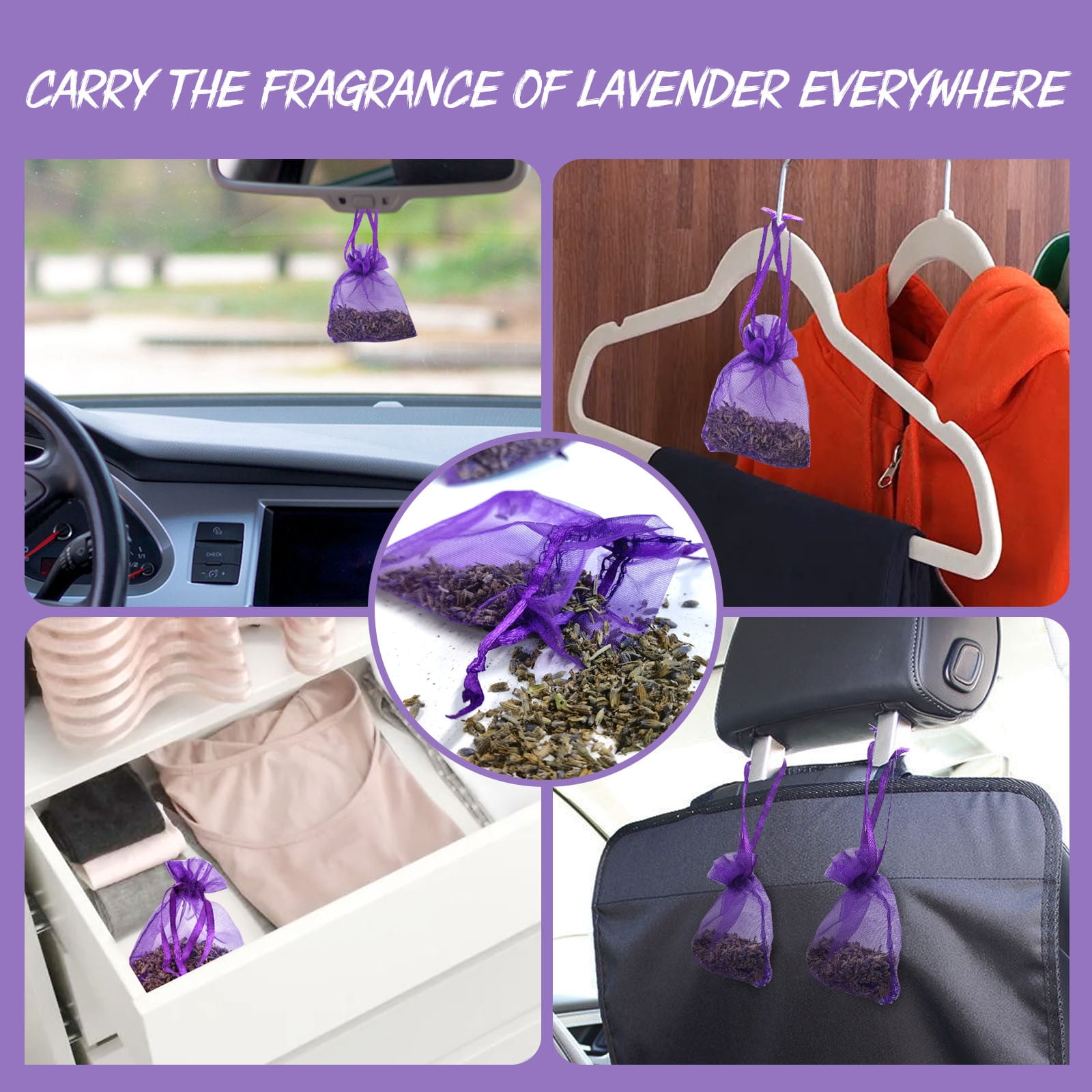 TOPRenddon Natural Lavender Sachet Bags for Closet and Car (10 Pack, 4 in) 9fput