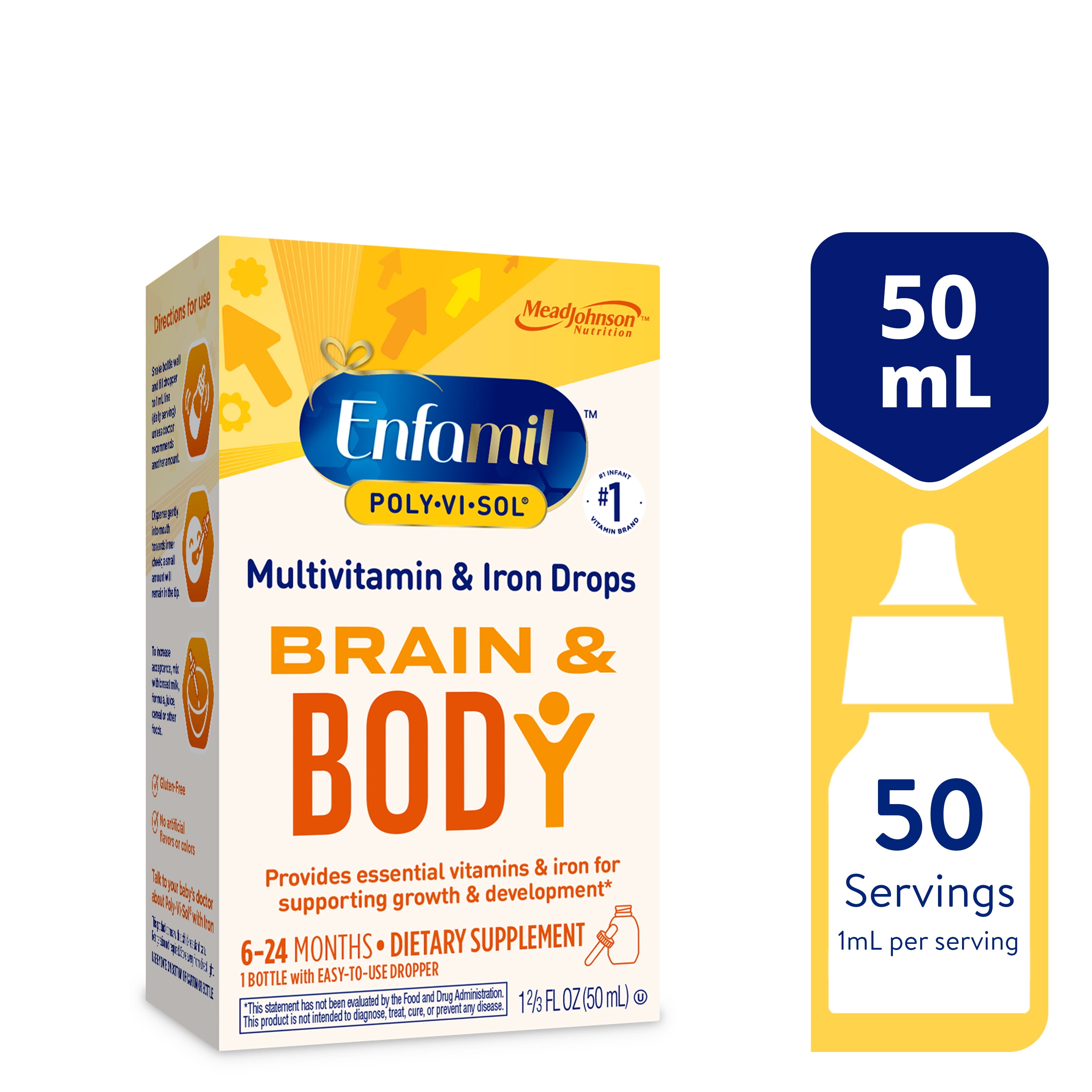 Enfamil Poly-Vi-Sol Multivitamin and Iron Supplement for Infants and Toddlers (1.69 fl oz) 5vocm