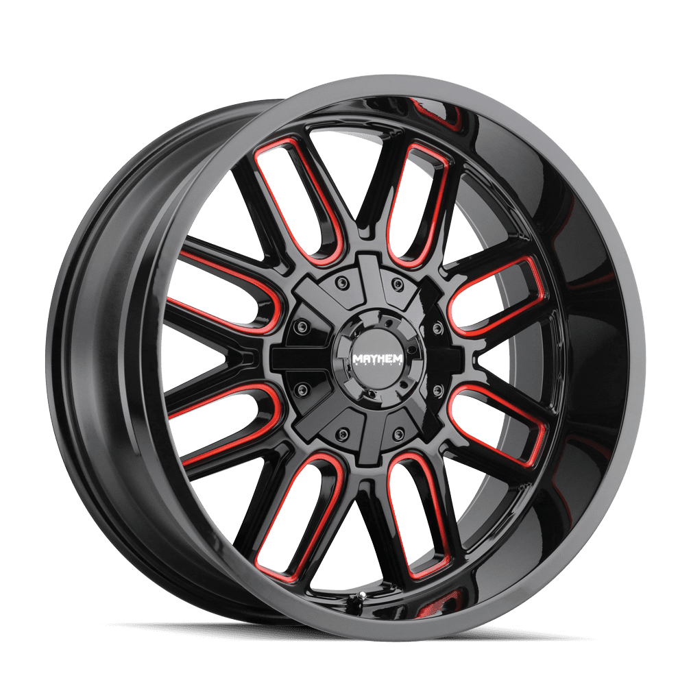 Mayhem Cogent 8107 Off-Road Wheel (Black with Prism Red, 20 in x 10 in) c3jnx