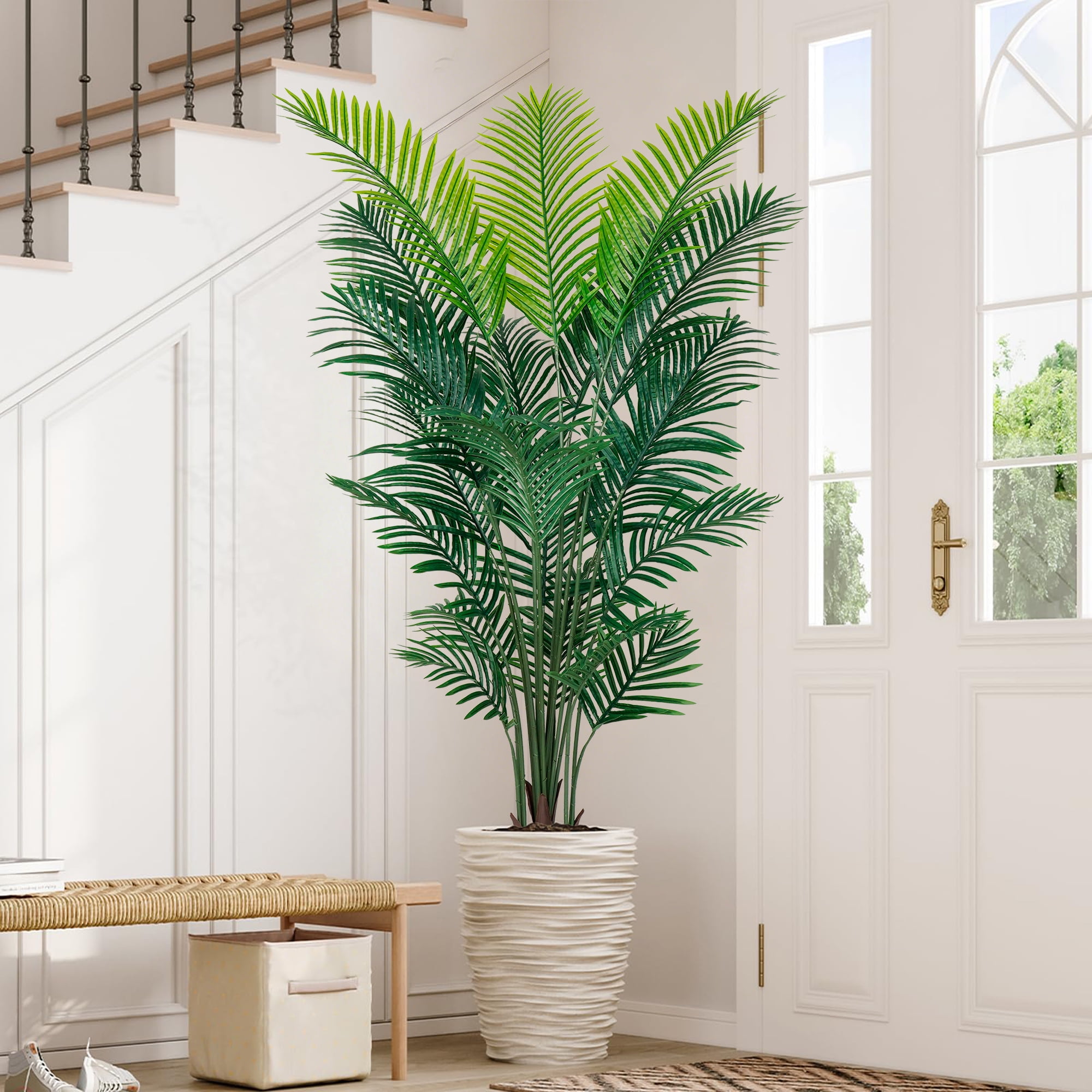 Olivivi Artificial Palm Tree 6ft Tall Faux Silk Plant for Home and Office Decor (Green, 6 ft) 5fr0e