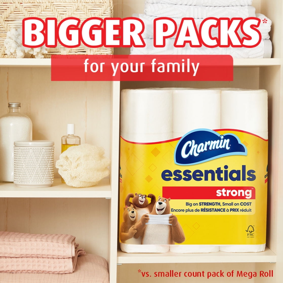 Charmin Essentials Strong Toilet Paper (12 Mega Rolls, 429 Sheets Per Roll) bjtvg