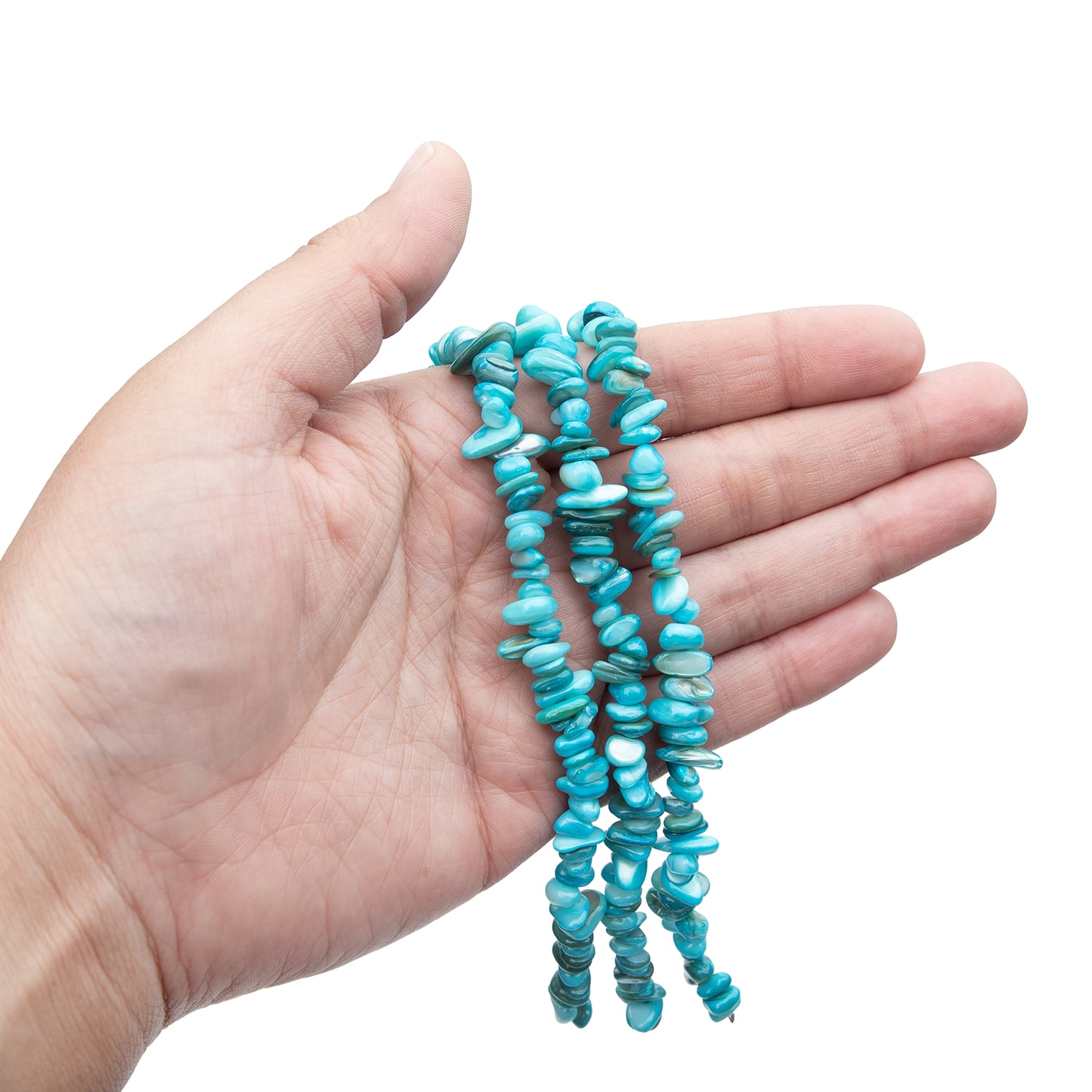 Cousin DIY Shell Bead Strand Set, Jewelry Making Craft Supplies, Turquoise Blue (2 Pack, 115 Pieces, 7.5 in) 0rz5r